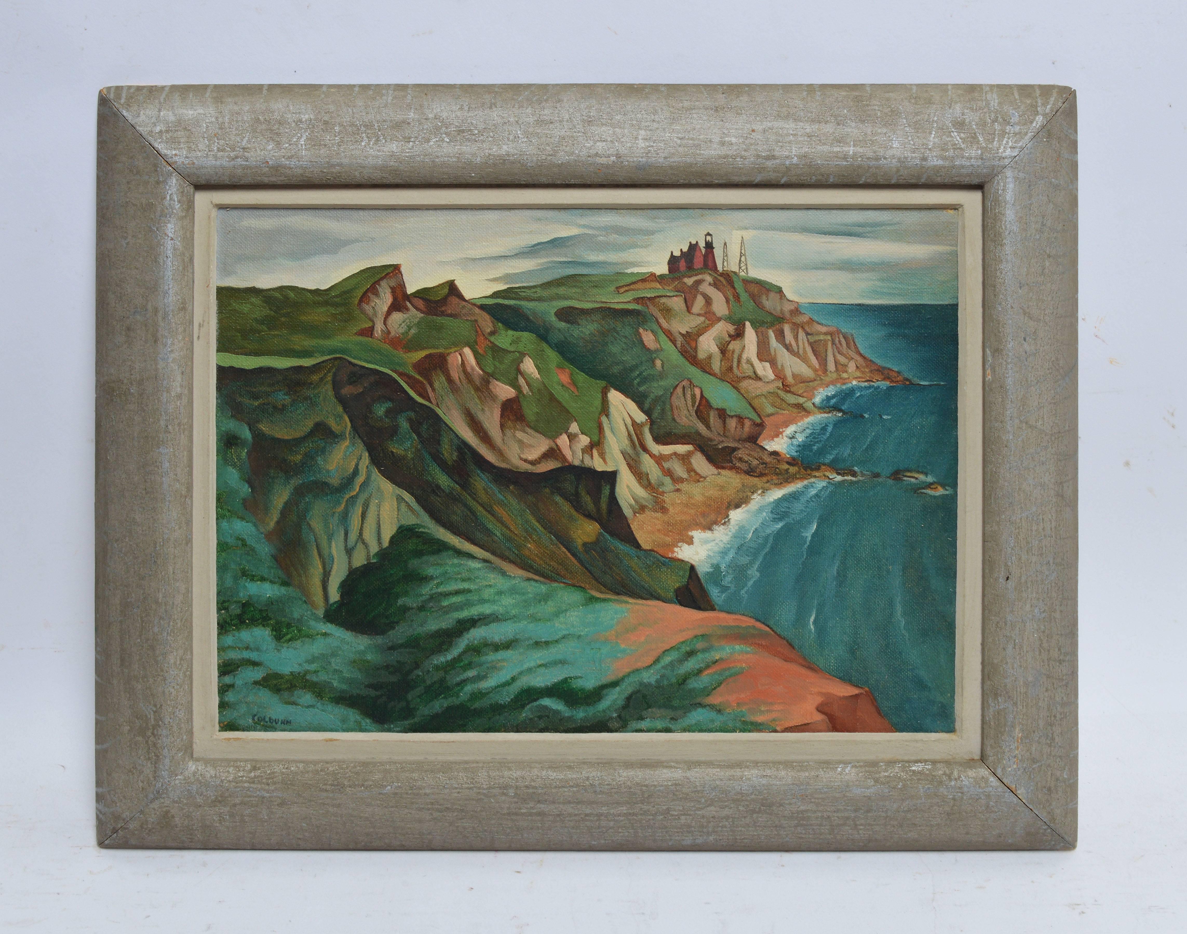 Modernist View of Block Island by Francis Colburn - Painting by Francis Peabody Colburn