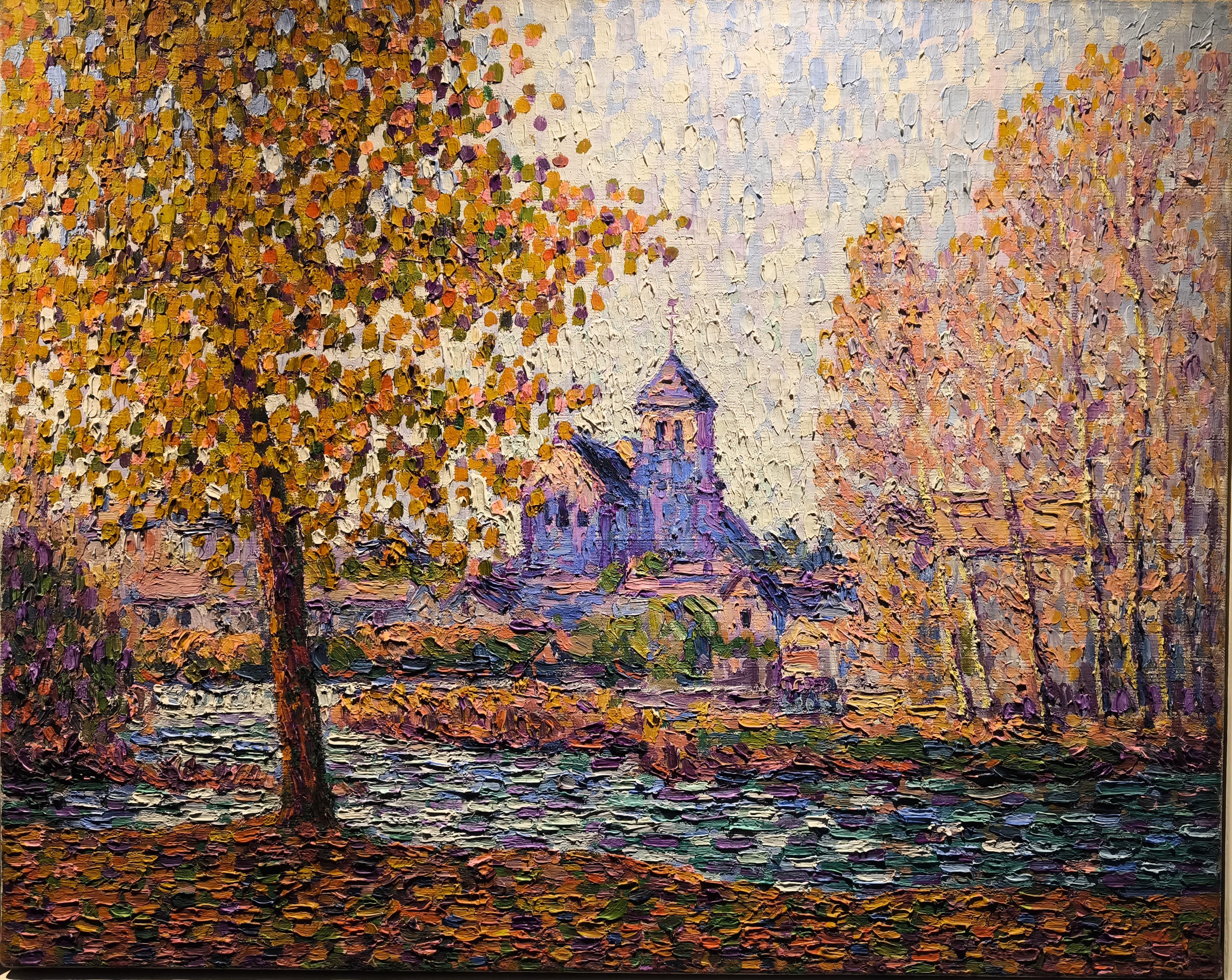 L'Eglise de Montigny, Effet D'Automne - Painting di Francis Picabia