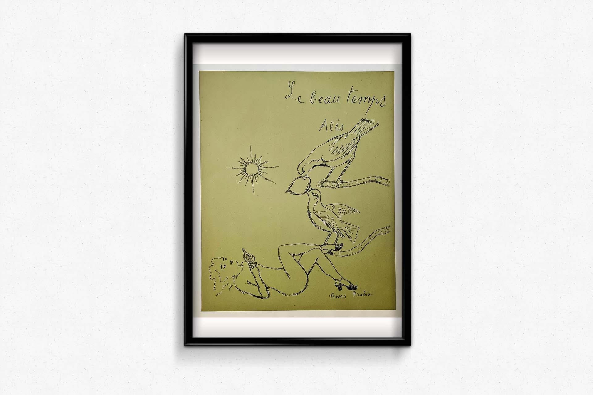 Affiche originale de 1950 de Francis Picabia - Le Beau Temps à Alès en vente 2