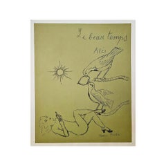 Vintage 1950 original poster by Francis Picabia - Le Beau Temps in Alès