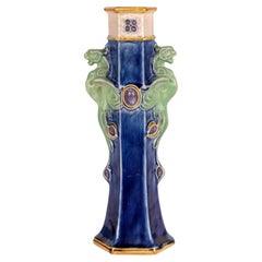 Antique Francis Pope Doulton Lambeth Art Deco Grotesque Griffen Applied Vase 