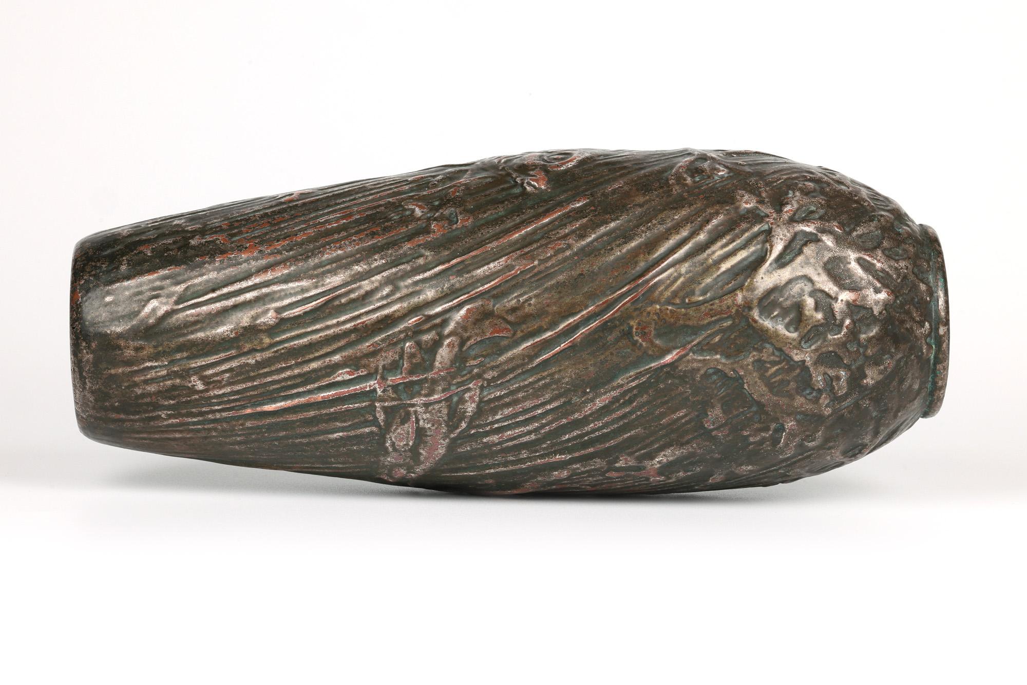 Francis Pope Rare Copper Clad Doulton Lambeth Fish Vase In Good Condition For Sale In Bishop's Stortford, Hertfordshire