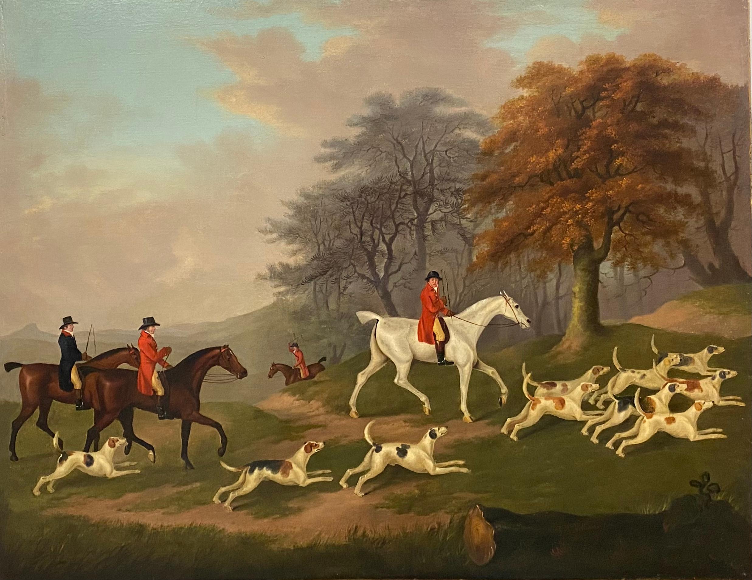 Un ensemble de quatre - Le comte de Darlington montrant le renard avec le sac Raby 4