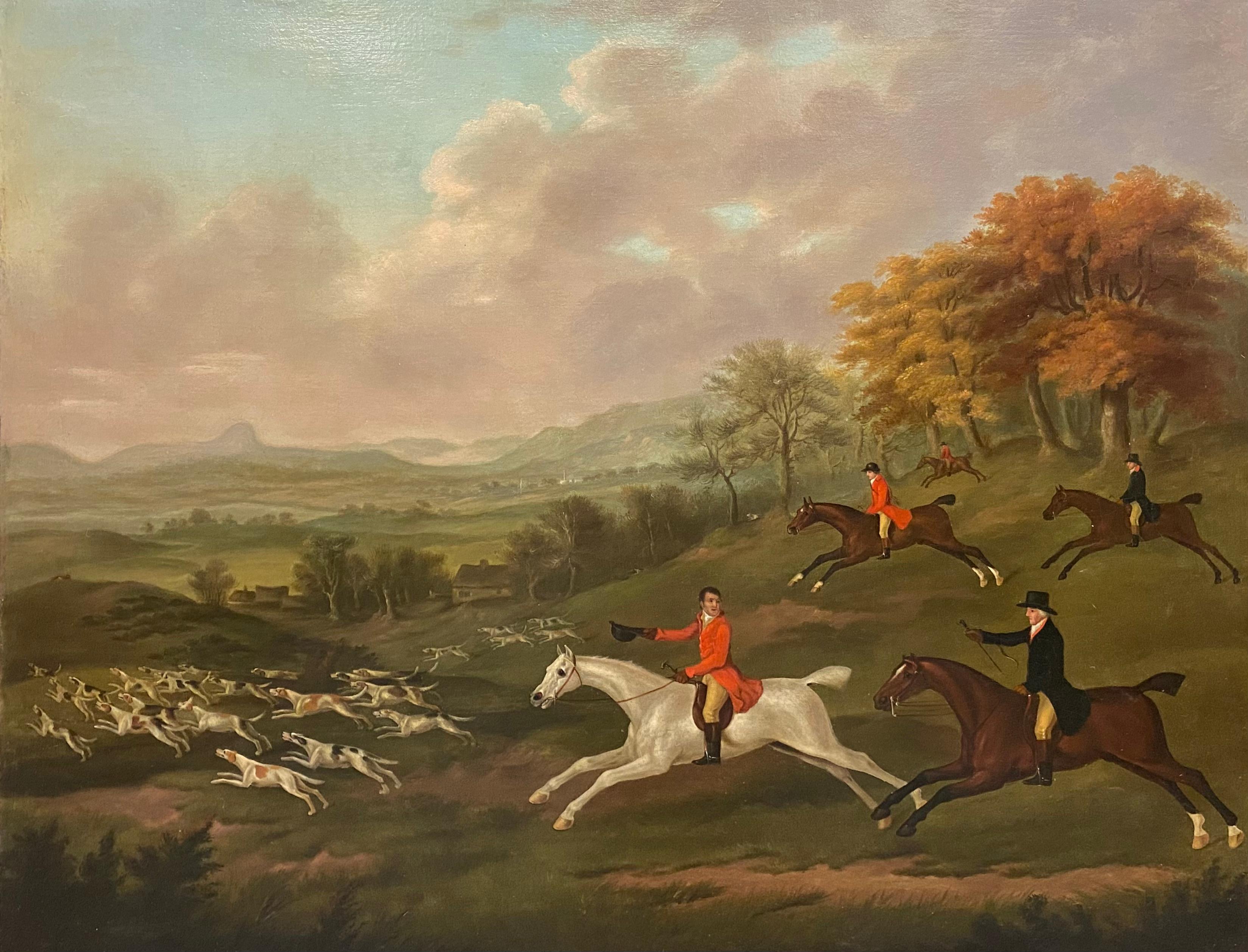 The Earl of Darlington Fox-Hunting with the Raby Pack: Full Cry - Painting by Francis R Williams