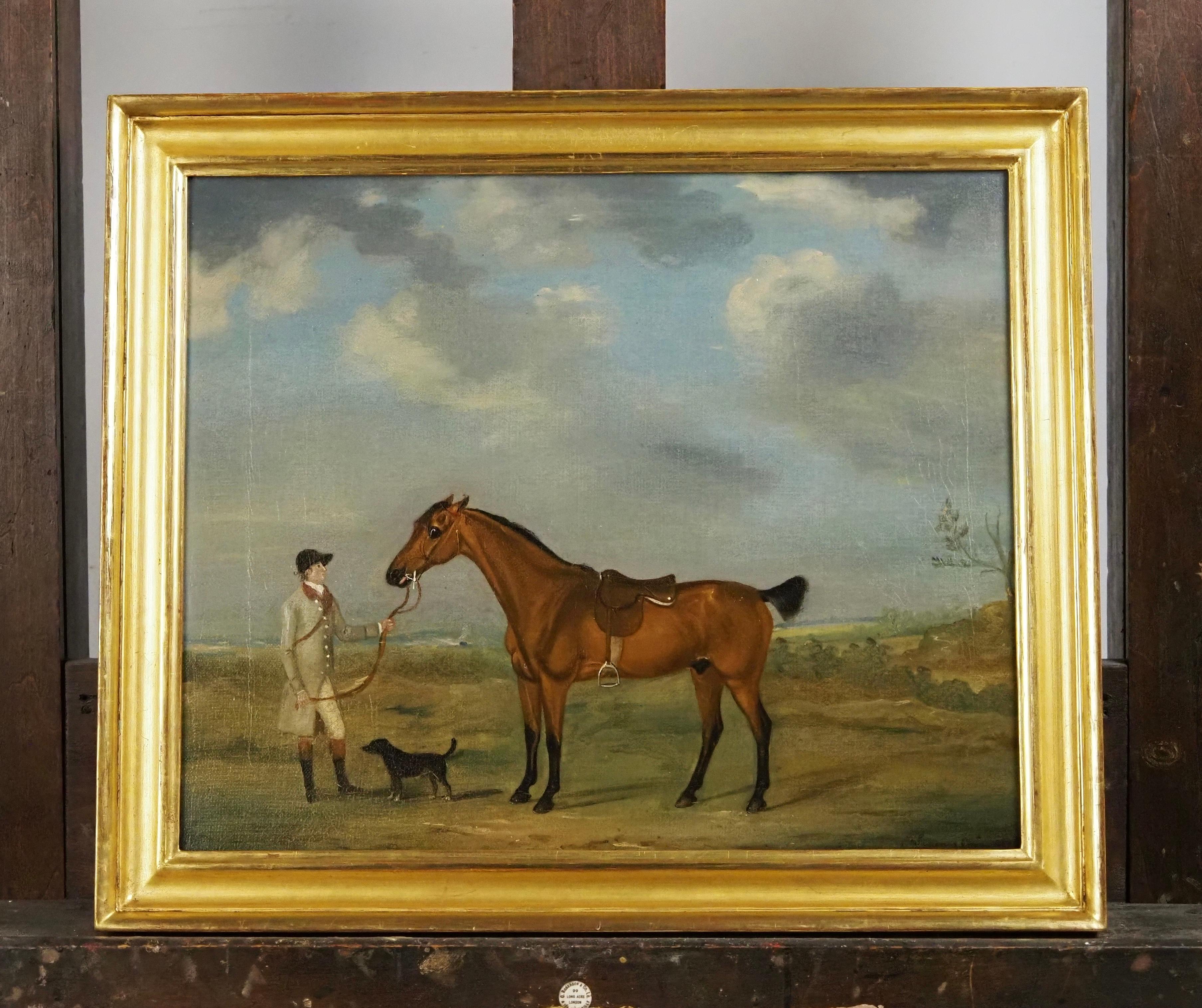 Ein Pferd und ein Haustier mit einem Hund (Alte Meister), Painting, von Francis Sartorius