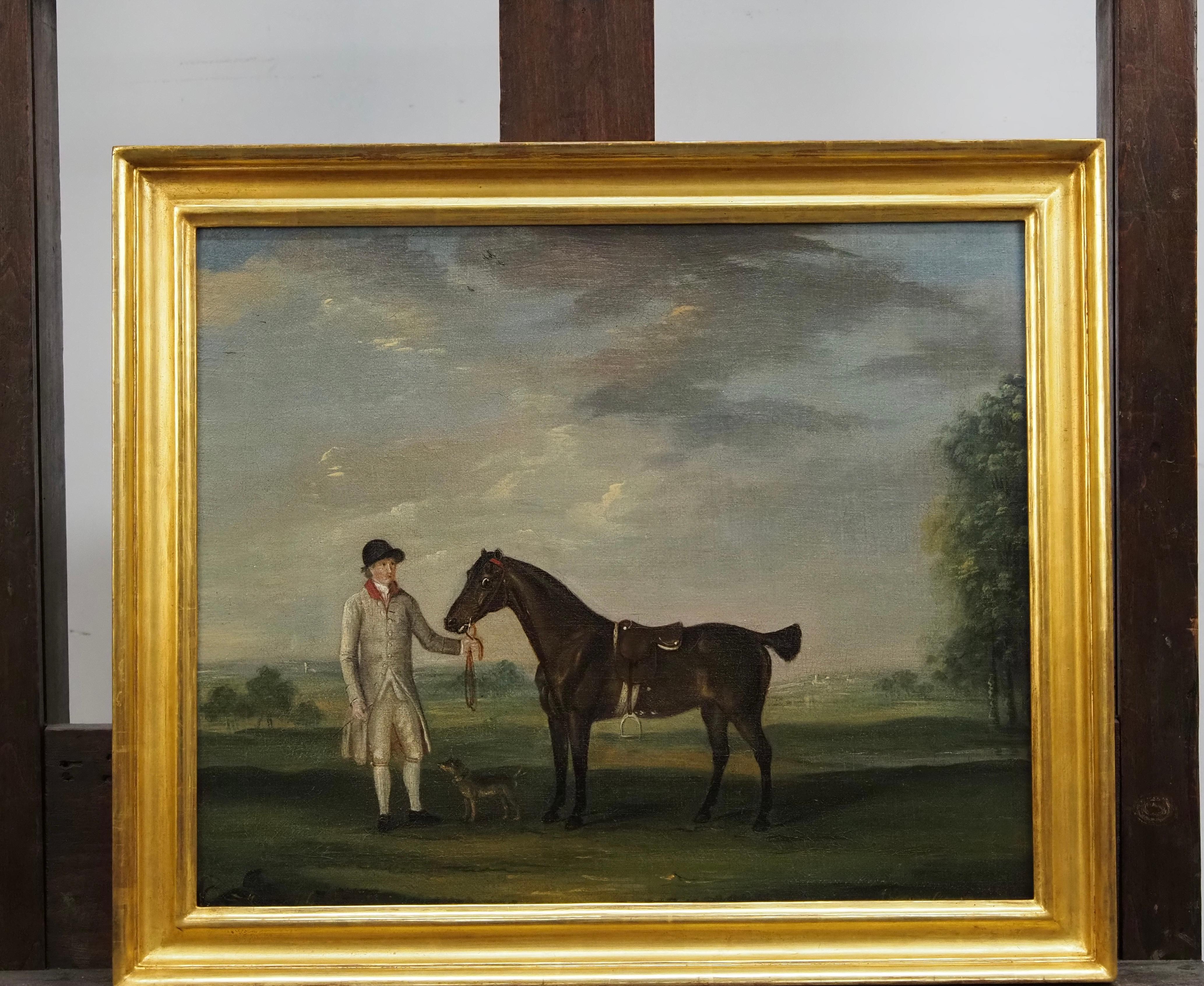 Ein Pferd und ein Haustier mit einem Hund (Alte Meister), Painting, von Francis Sartorius