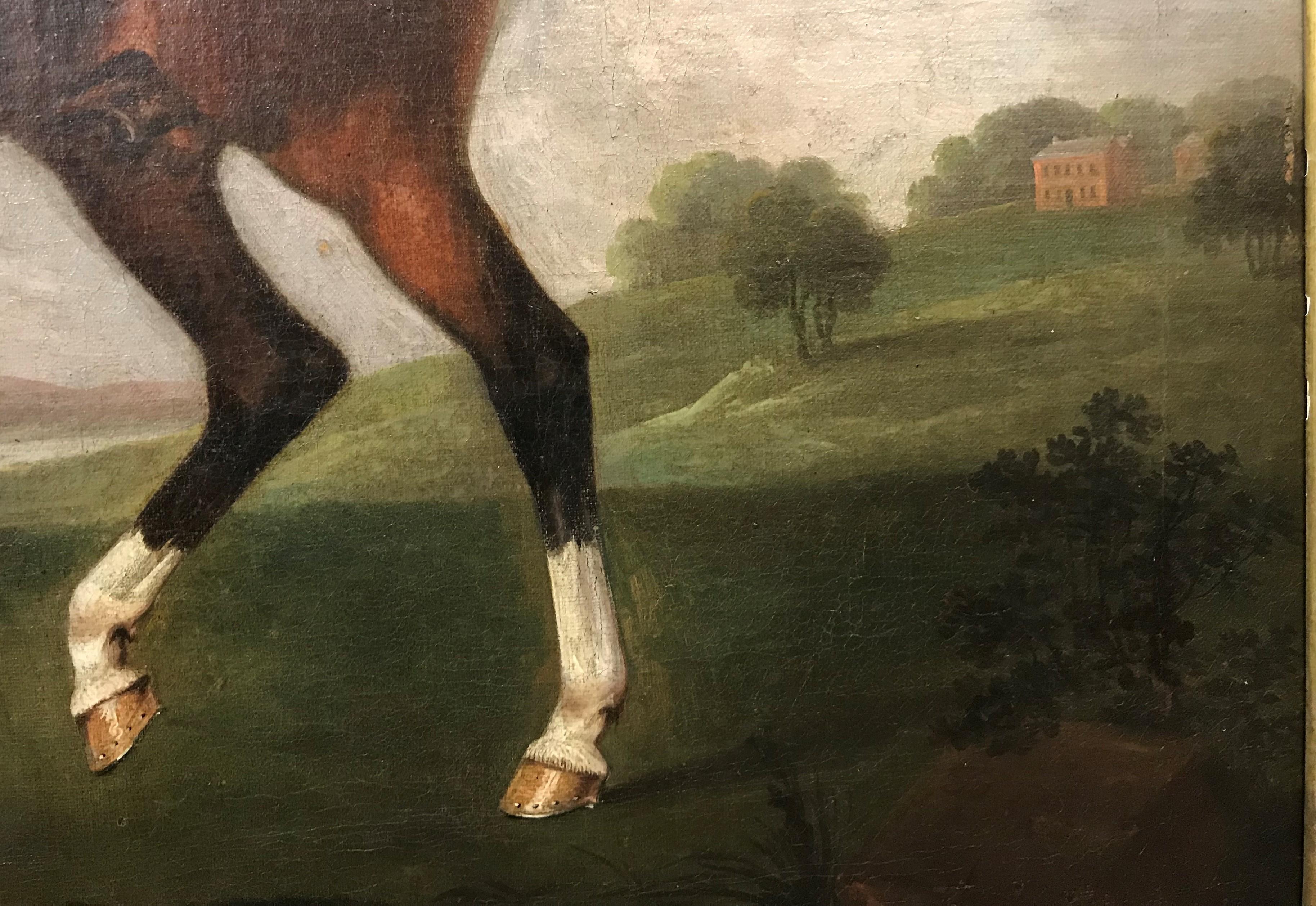 horse with groom painting