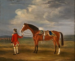 Portrait d'un officier avec son cheval