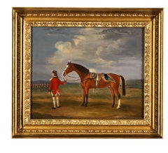 Portrait of an officer with his horse