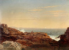 Mount Desert Island, Maine Pintura al óleo sobre papel, Firmada, 10 x 14 pulg.