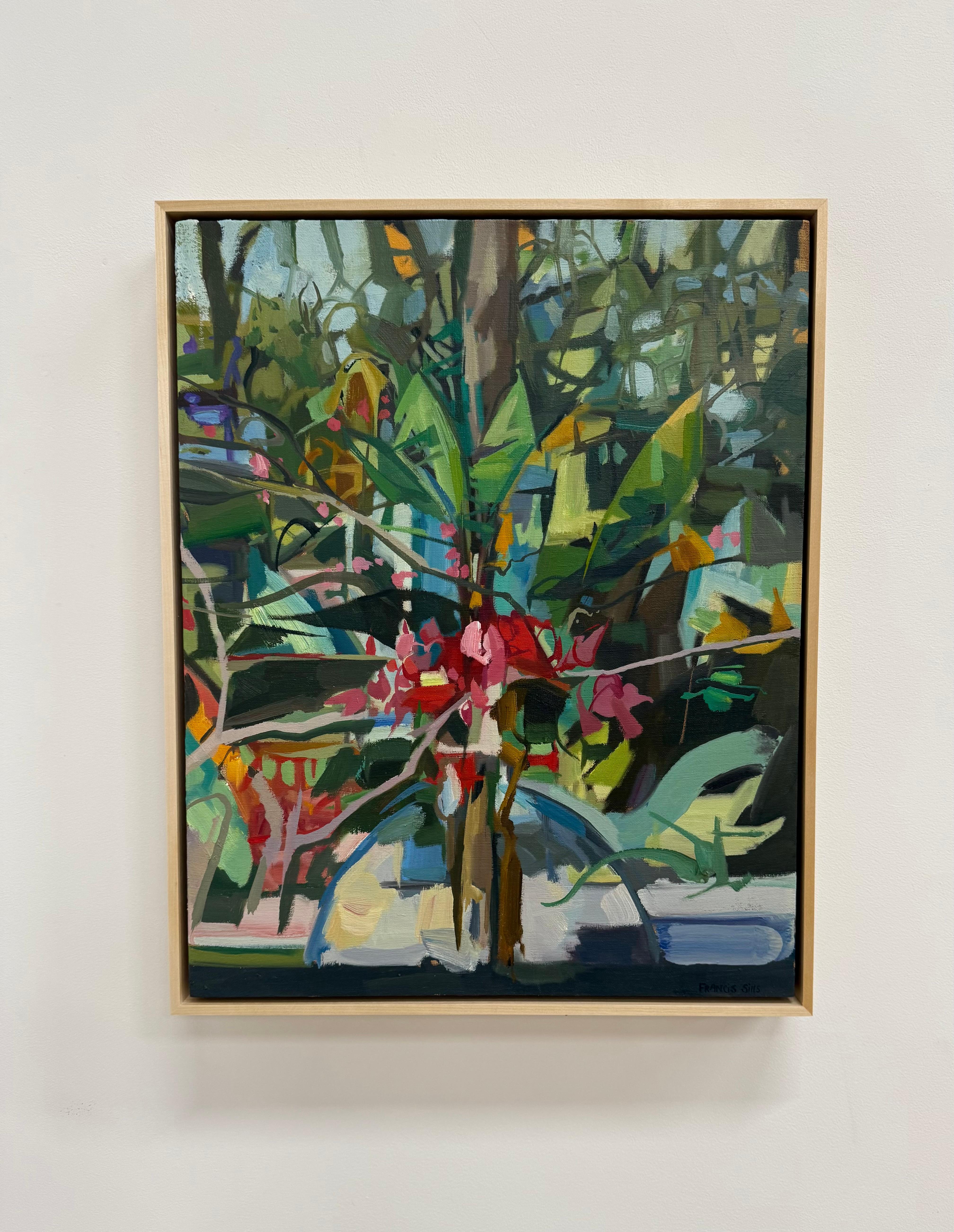 Imagined Landscape Winter Spring - Contemporary Botanical Flowers Garden, 2025 – Painting von Francis Sills