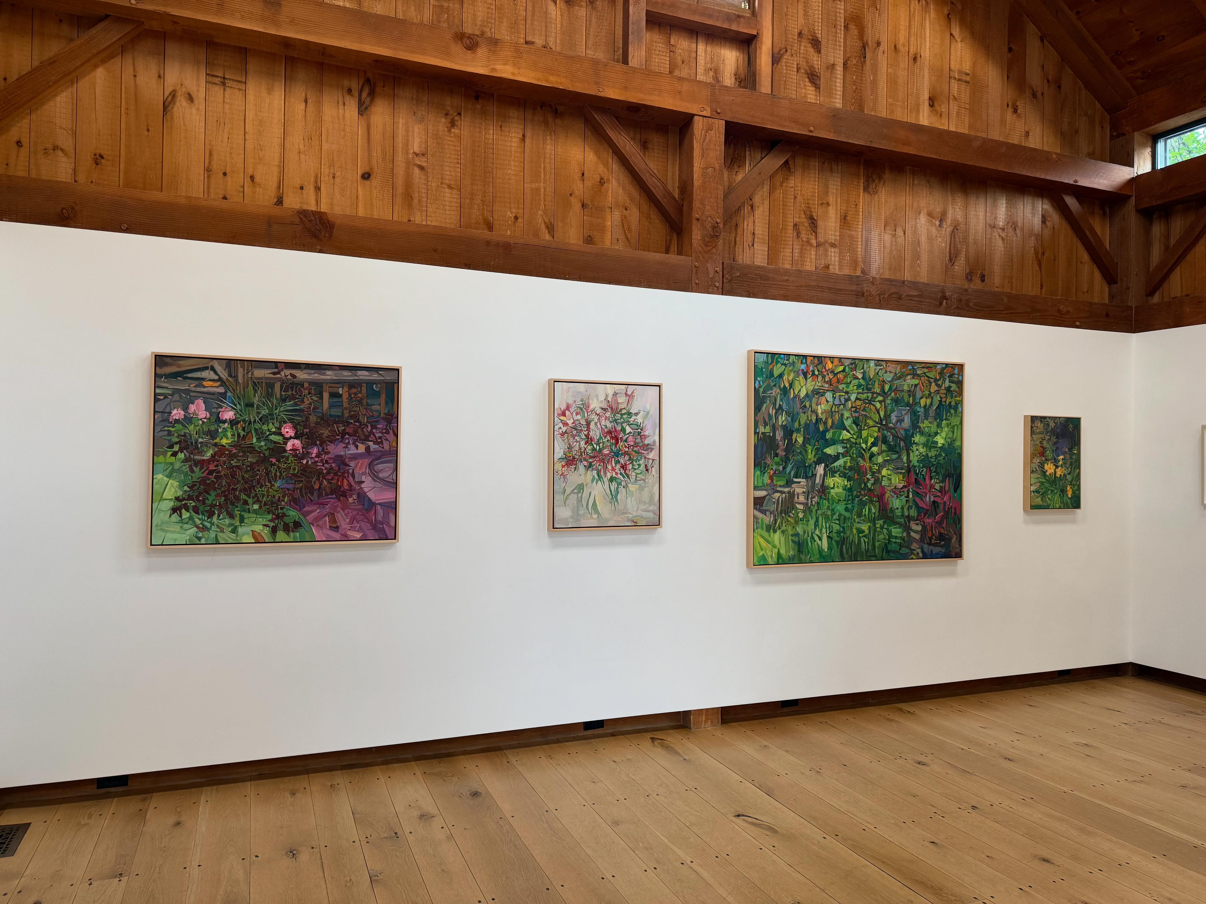 Fusión - Botánico Contemporáneo Rosa Verde Plantas Flores Porche, 2020 en venta 9