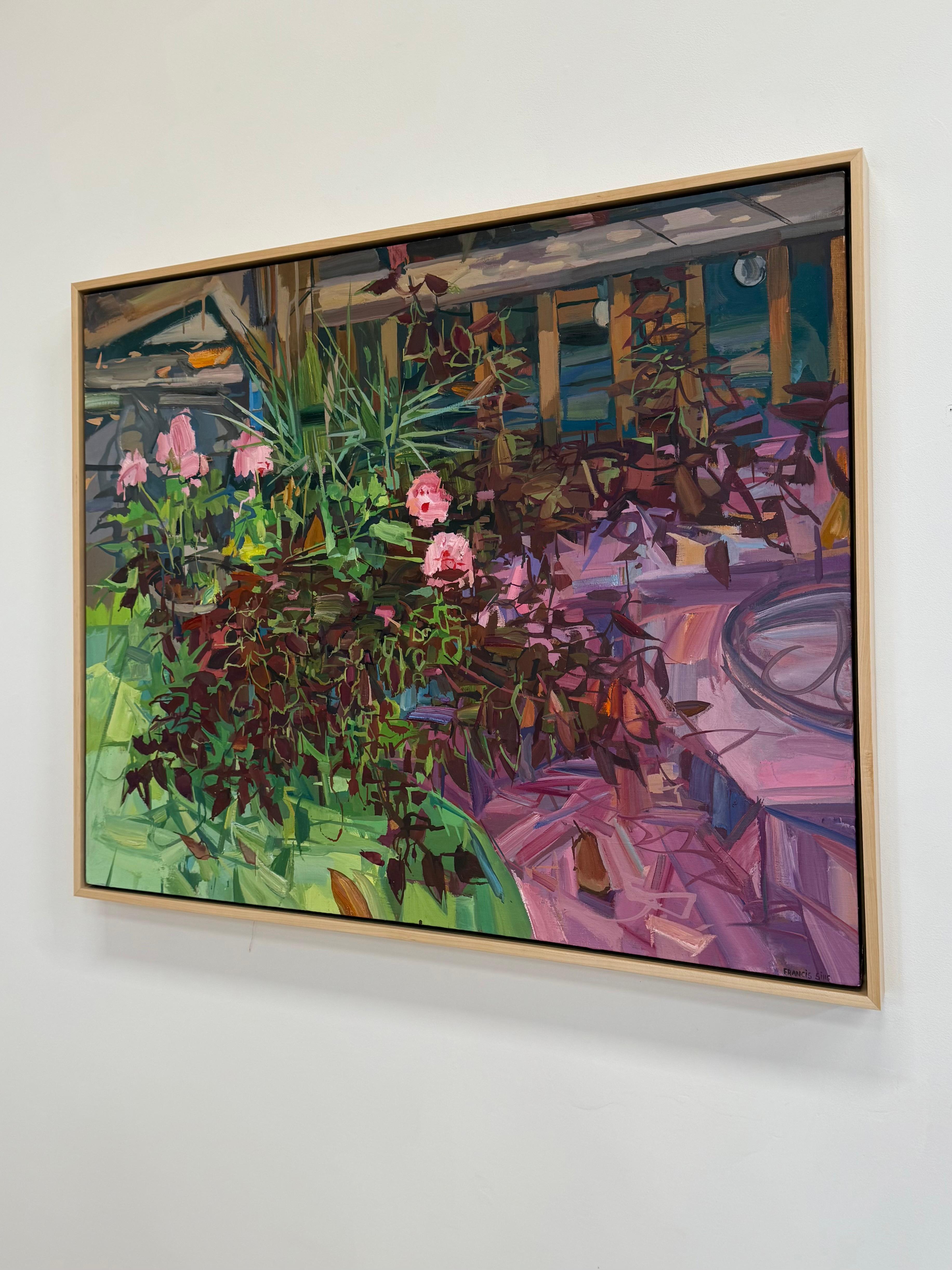 Fusión - Botánico Contemporáneo Rosa Verde Plantas Flores Porche, 2020 en venta 10