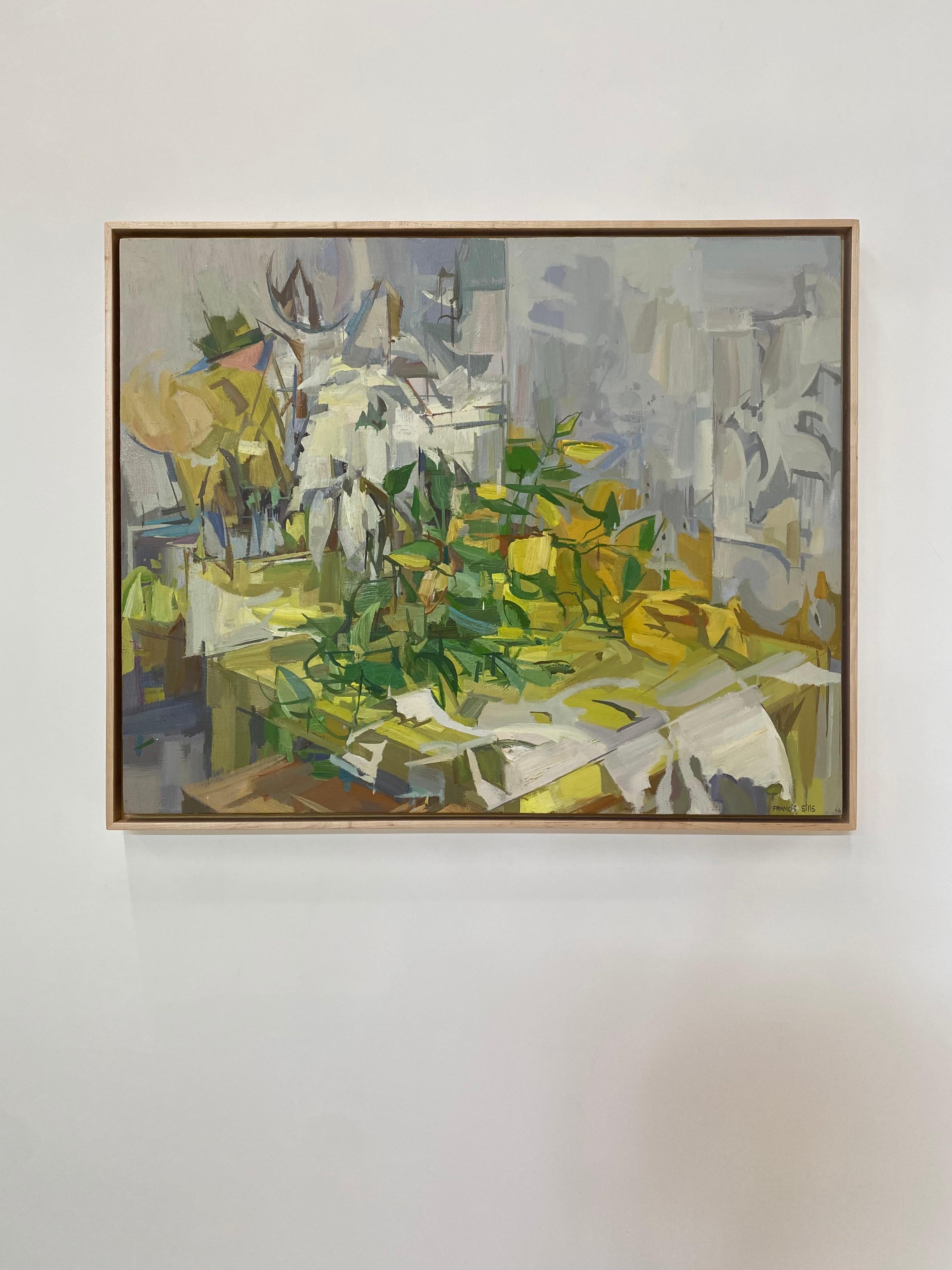 Modified Shift - Nature morte contemporaine abstraite botanique Jaune Vert Fleurs en vente 6