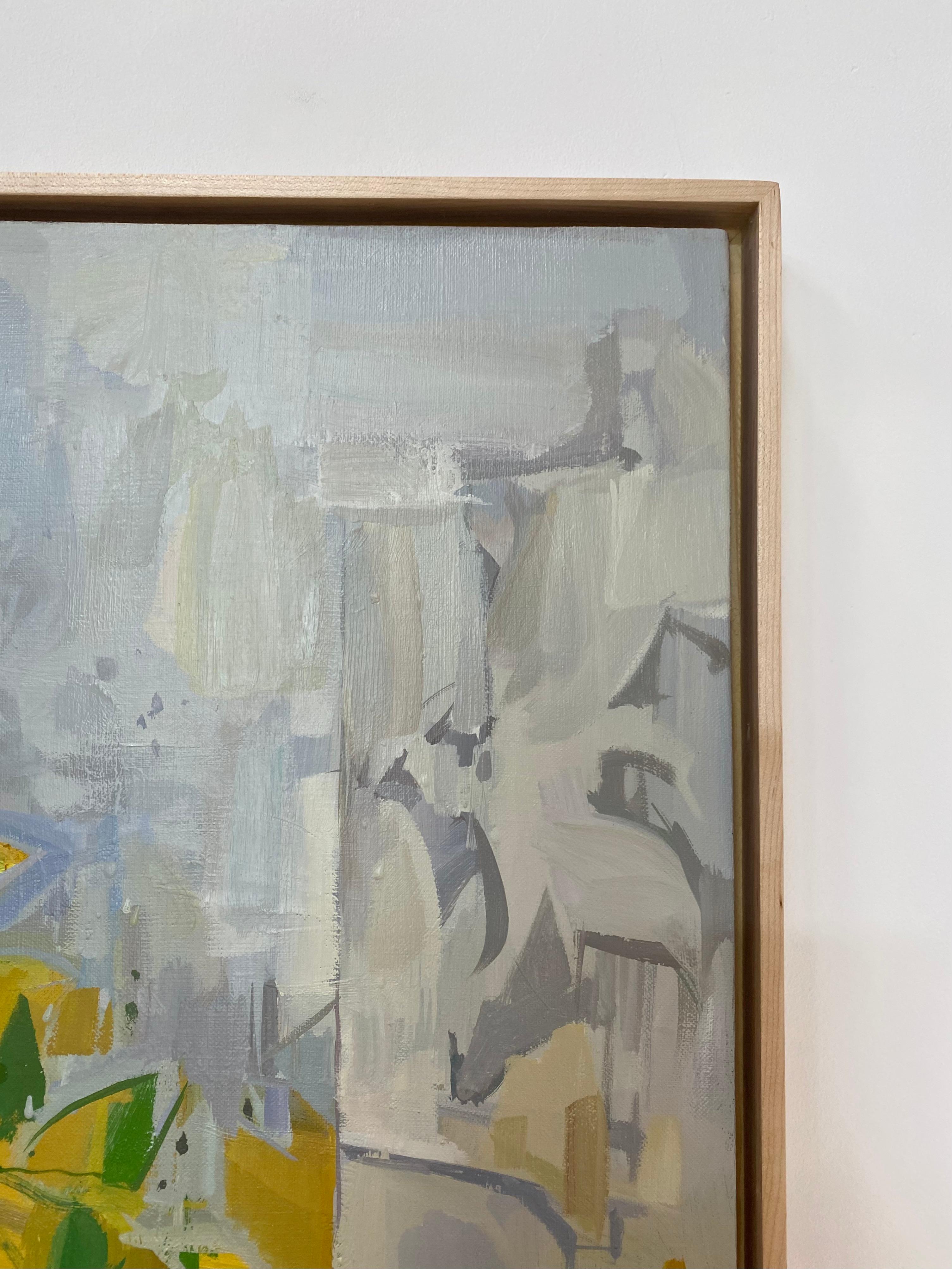 Modified Shift - Nature morte contemporaine abstraite botanique Jaune Vert Fleurs en vente 2