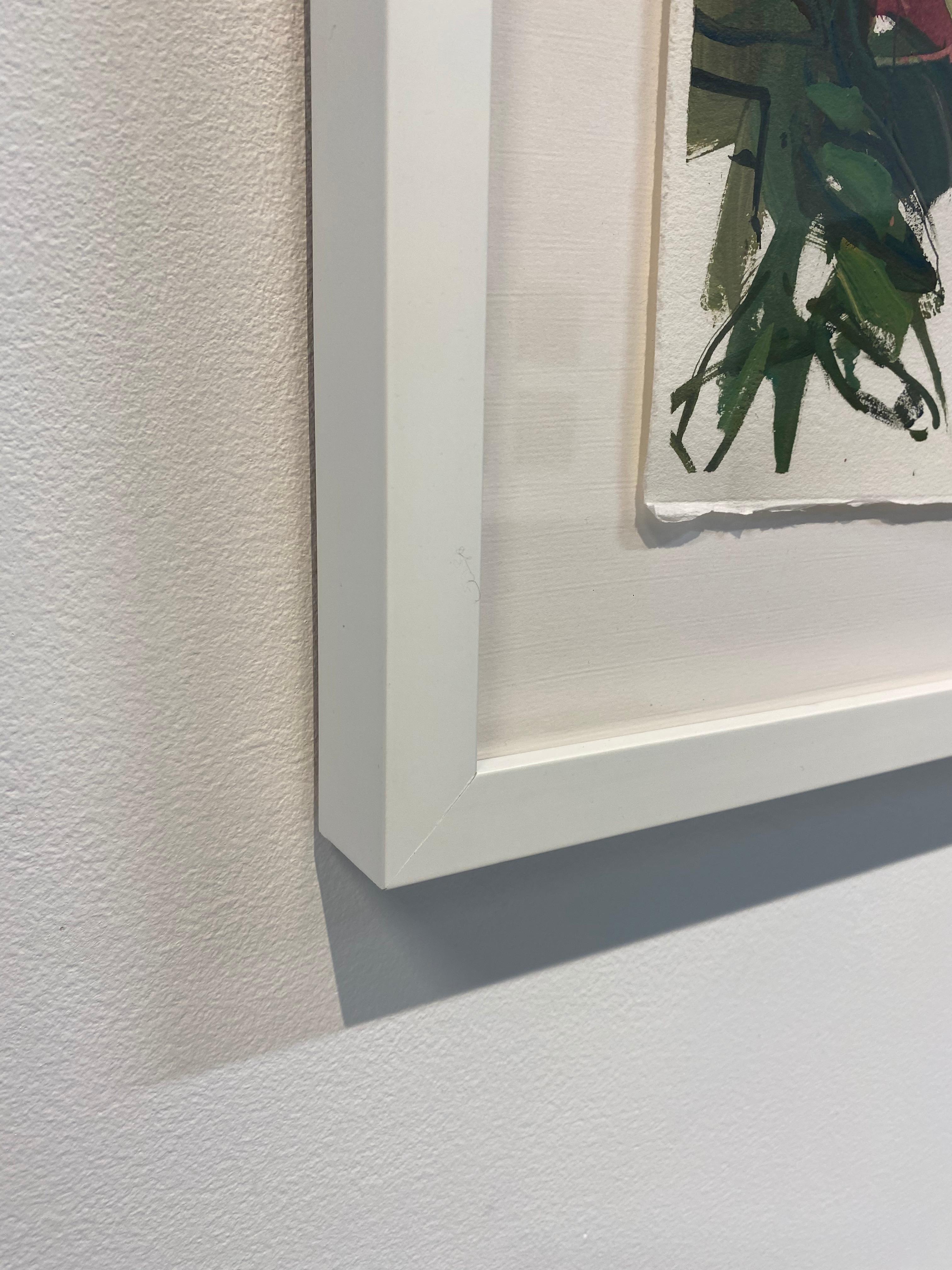 Flores rojas - Botánica abstracta contemporánea Flores rojas Hojas verdes, 2014 en venta 1