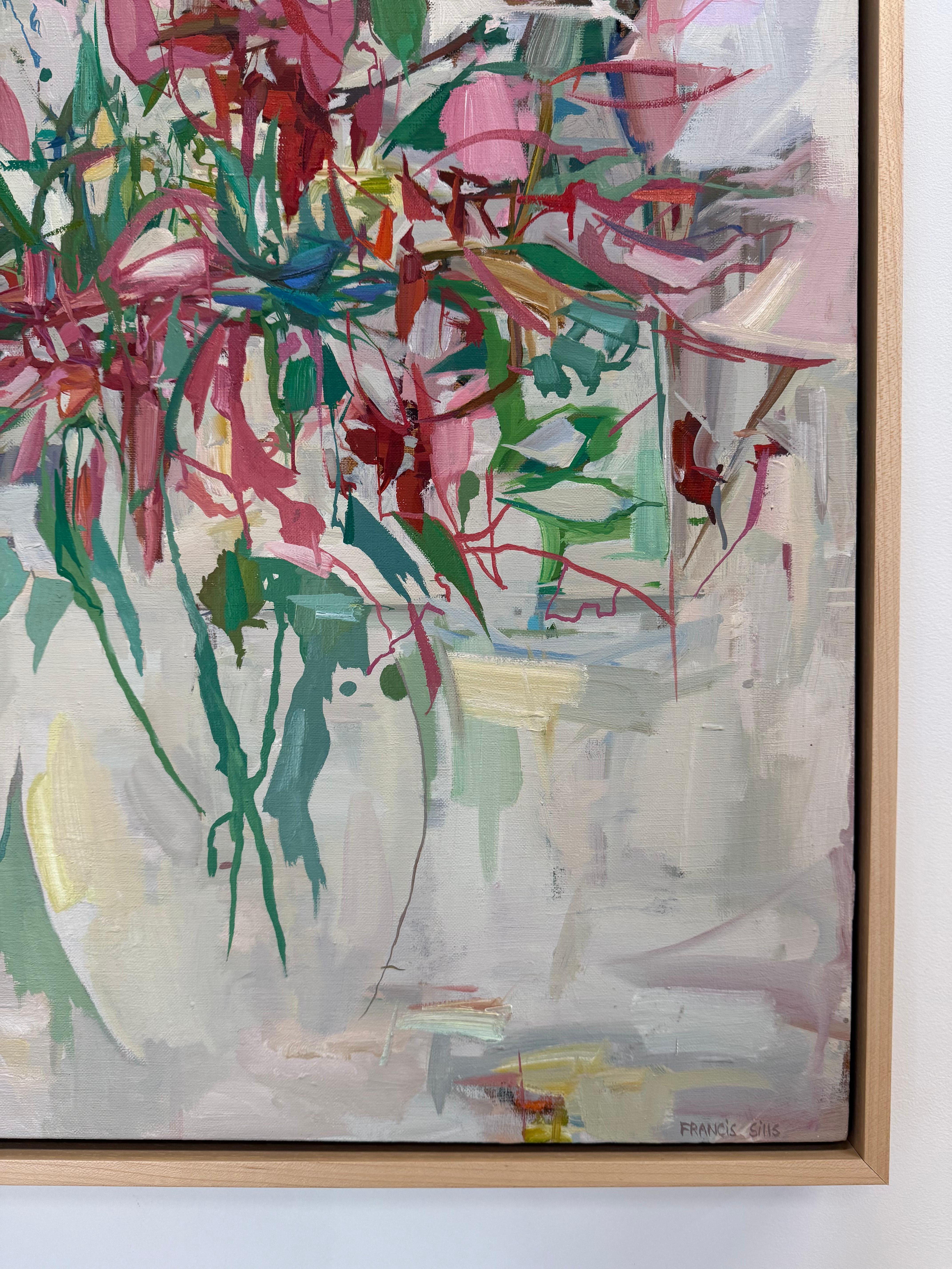 Lys des étoiles - Fleurs botaniques abstraites contemporaines Rouge Rose Vert, 2025 en vente 8