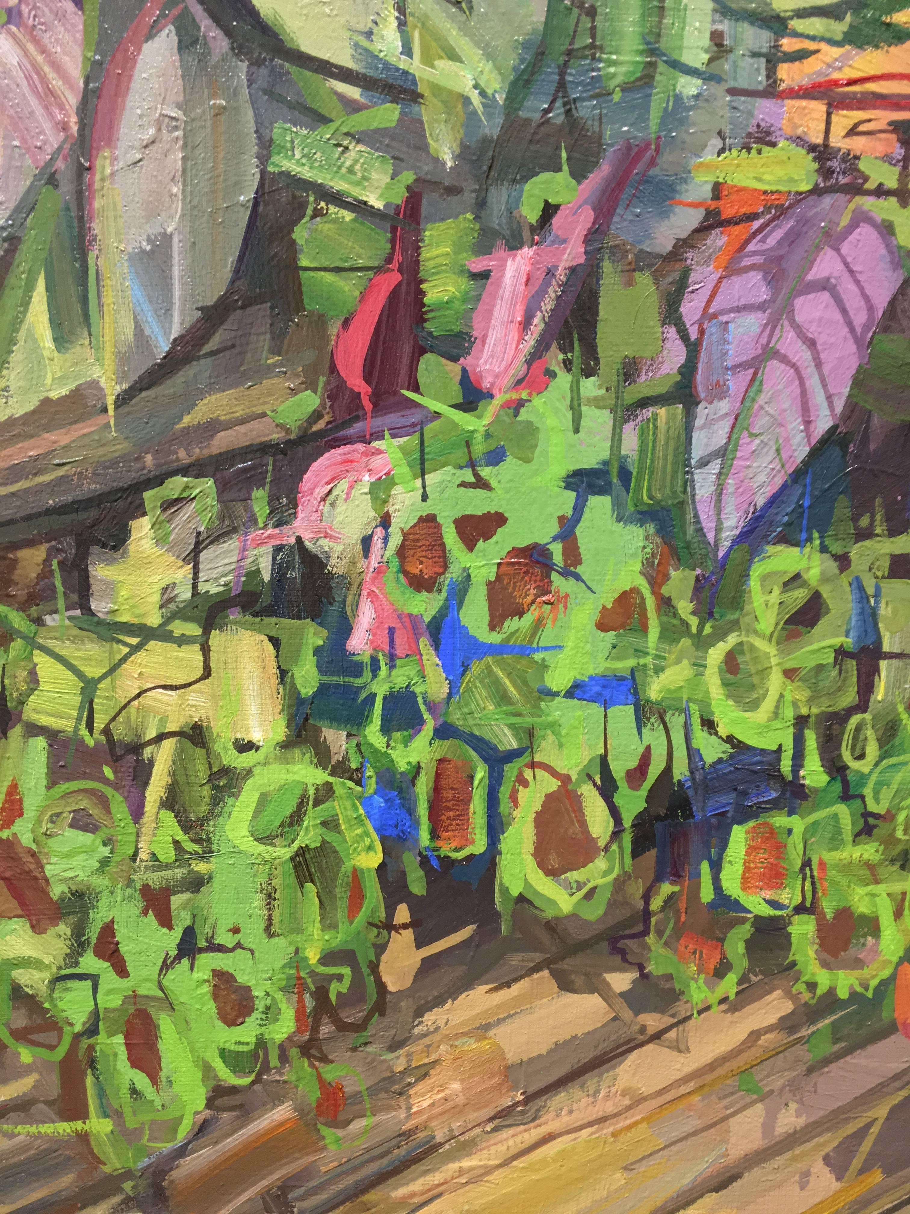 Summer Garden II - Contemporary Botanical Tropical Plants on Porch, 2017 For Sale 3