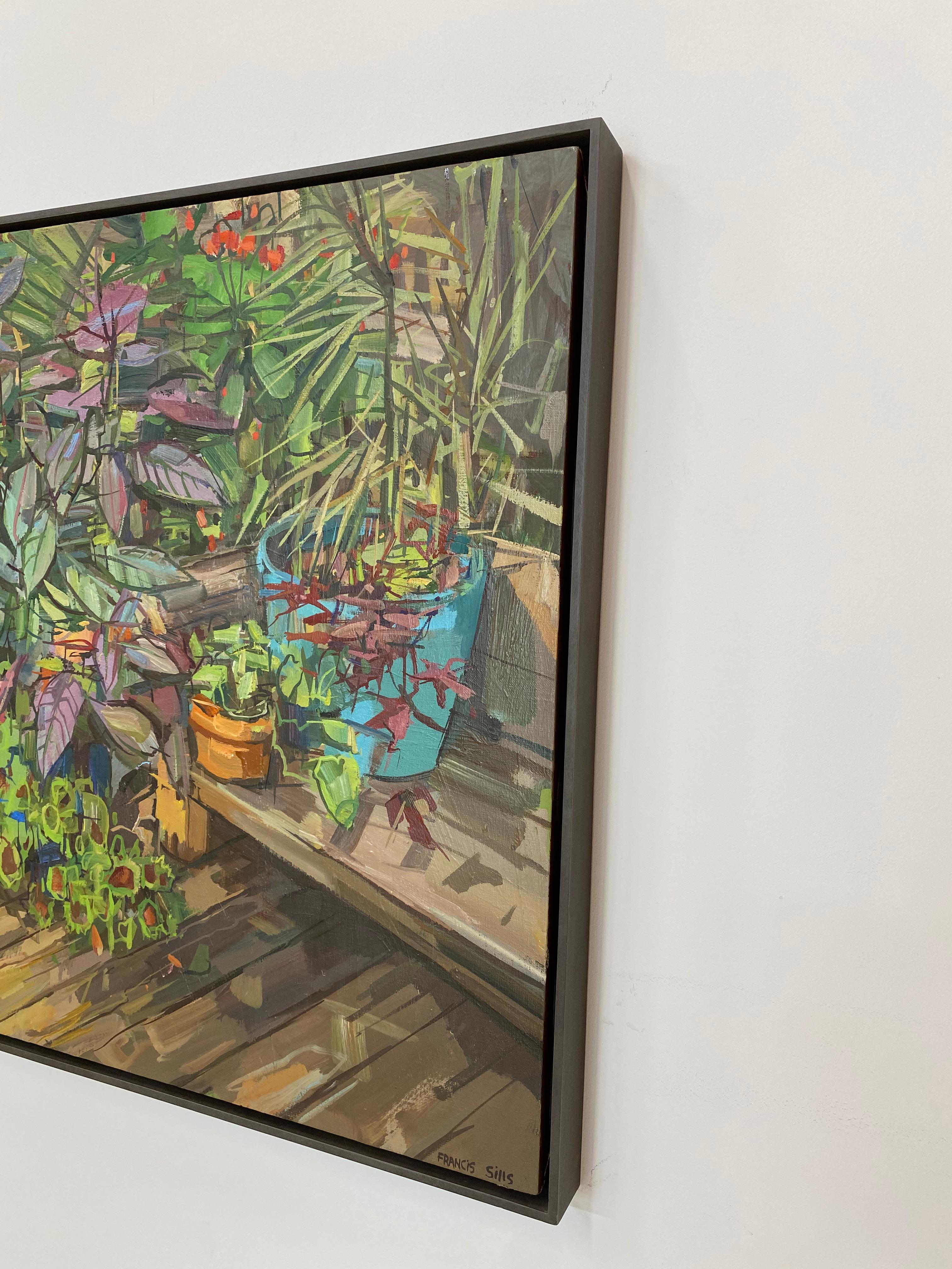 Summer Garden II - Contemporary Botanical Tropical Plants on Porch, 2017 For Sale 4