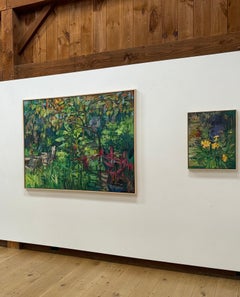 Wild Garden - Contemporary Botanical Green Maroon Plants Tree, 2022