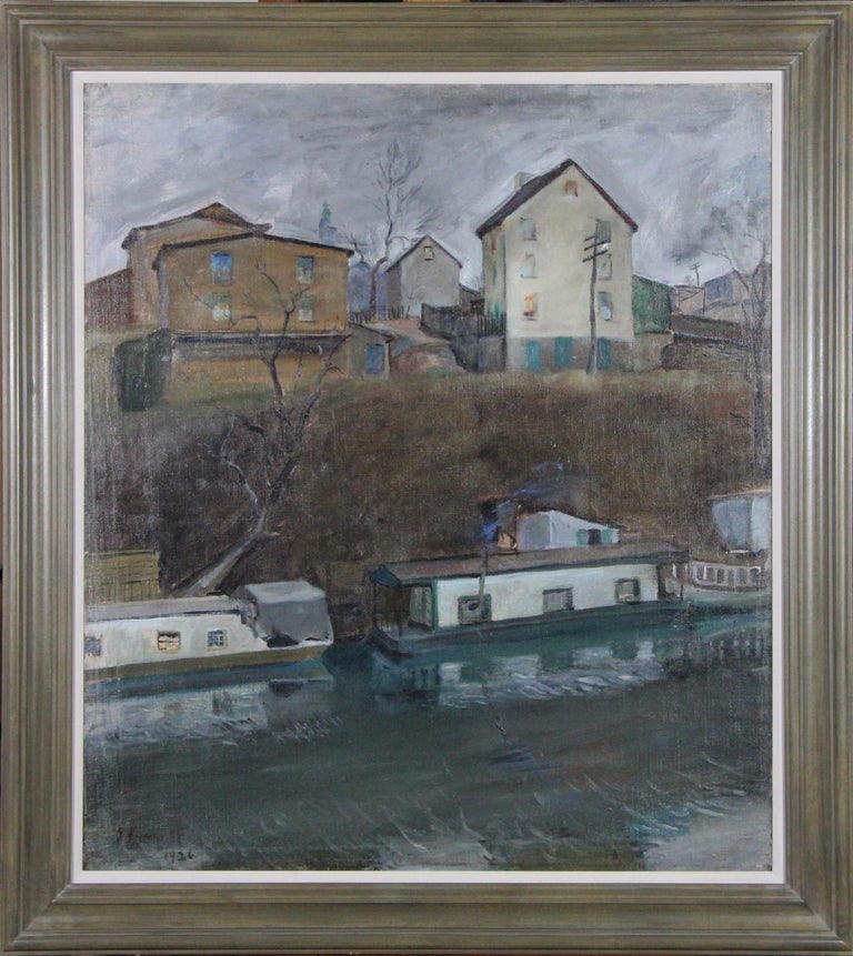 Francis Speight Canal Scene in Manayunk, Philadelphia, PA Cityscape