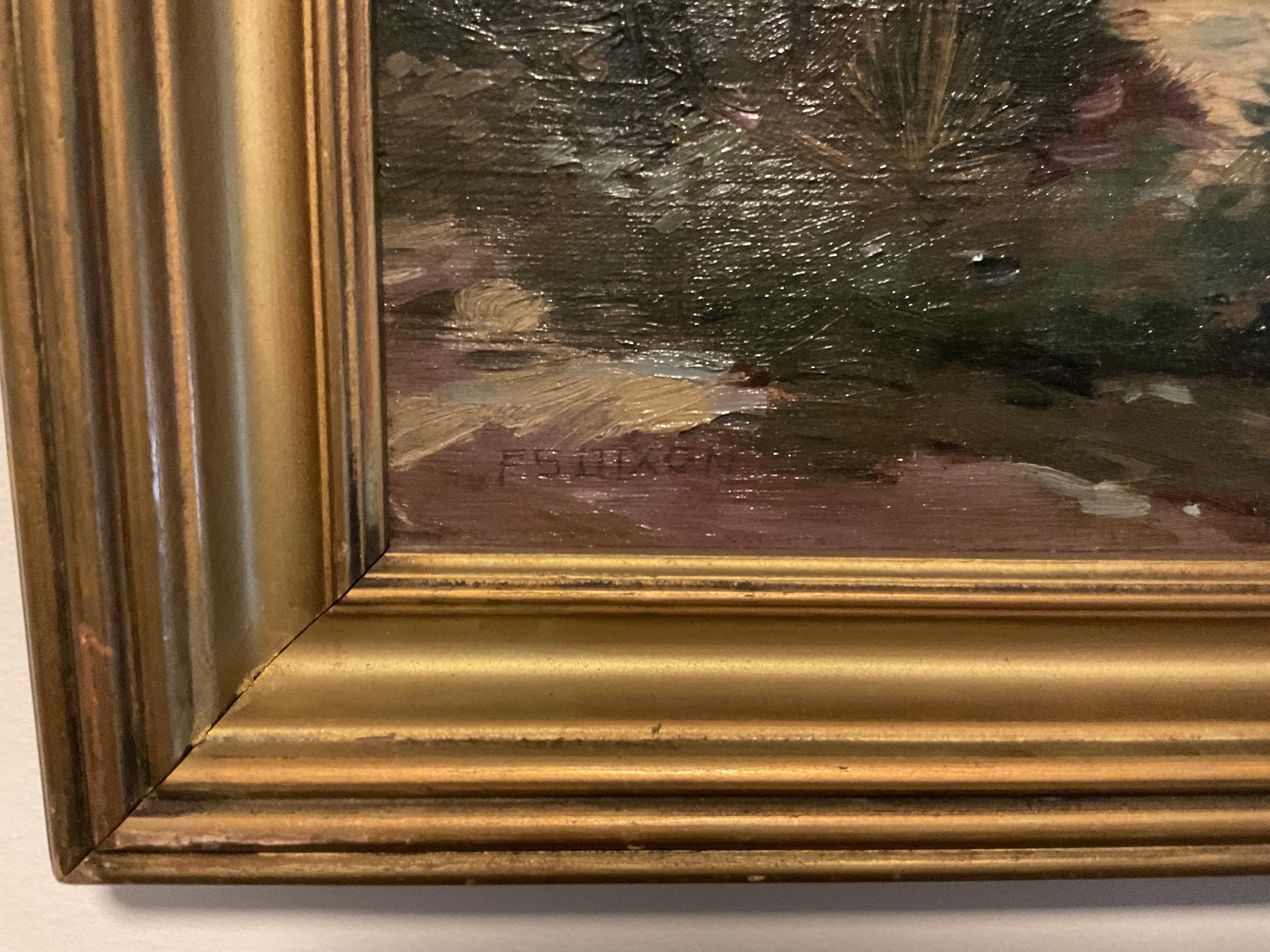Affascinante dipinto a olio su spiaggia tropicale dell'artista Francis D. A. Dixon, quotato in borsa, risalente al 1920 circa. - Painting Postimpressionismo di Francis Stillwell Dixon