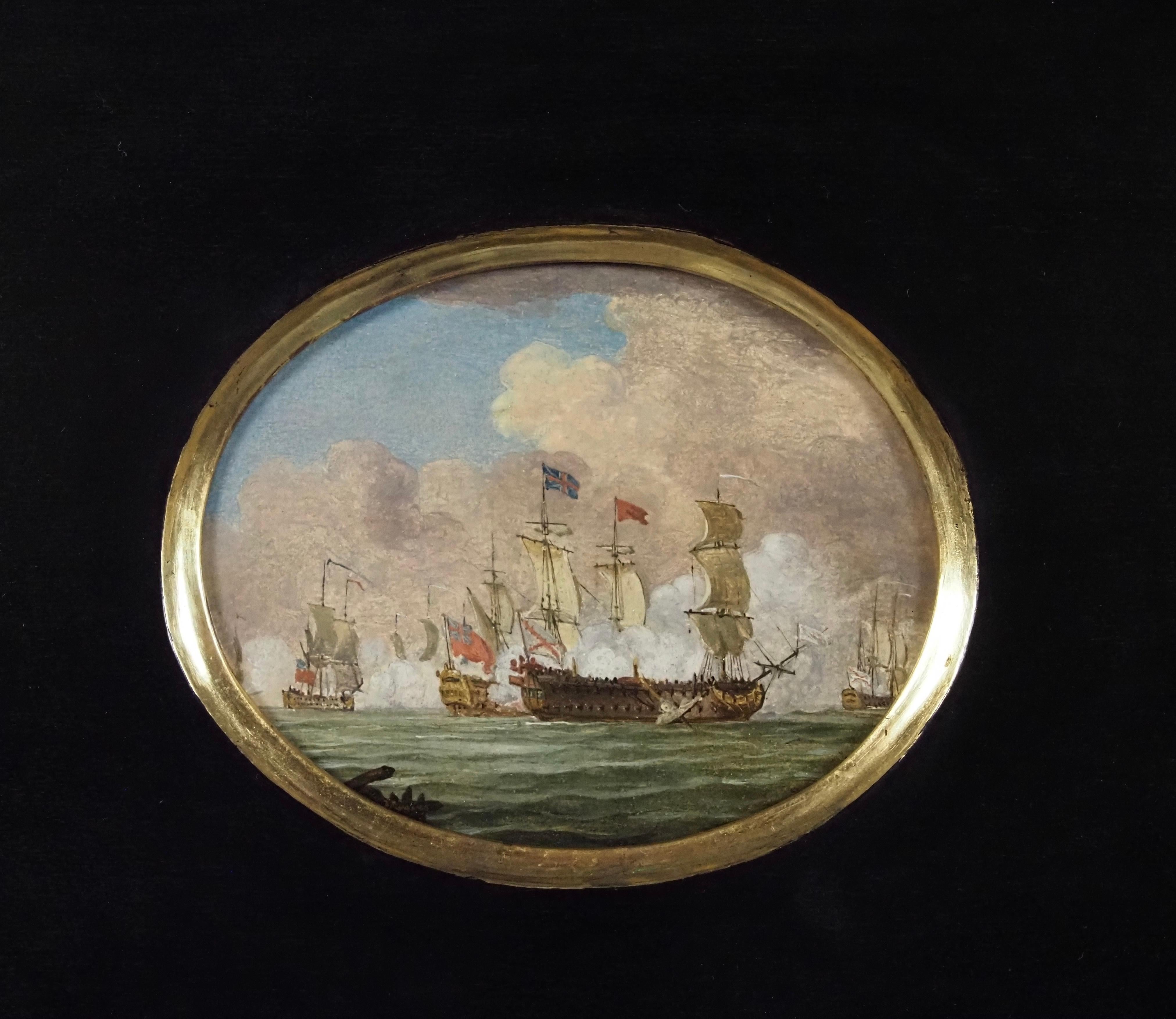 A Naval Engagement - Old Masters Painting by Francis Swaine