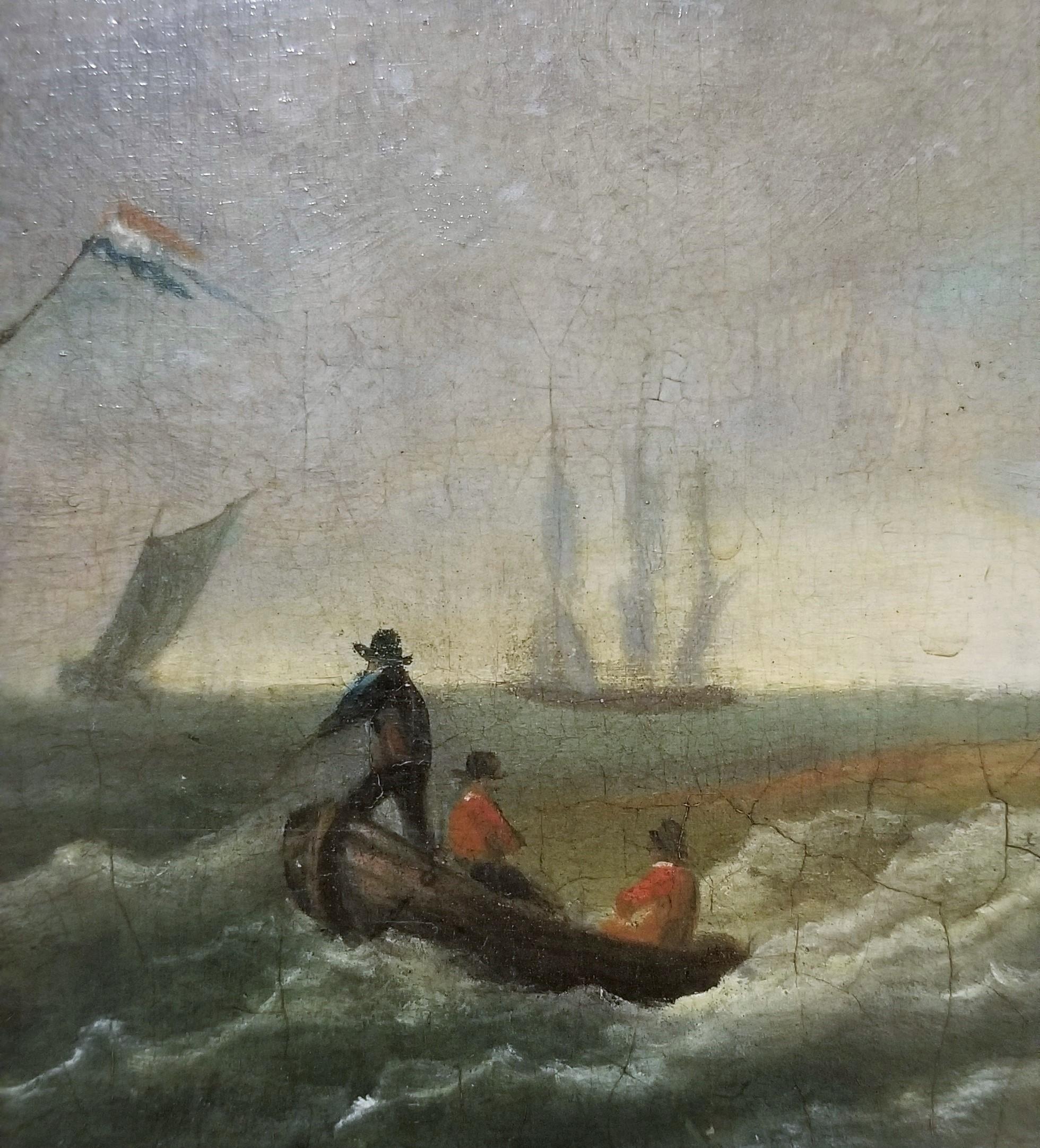 Dutch Fishing Vessels in Storm /// Francis Swaine Maritime Seascape Antique Ship For Sale 8