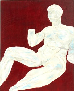 "Perfect Empire #4", Classical Greek Sculpture Figurative Study on Red