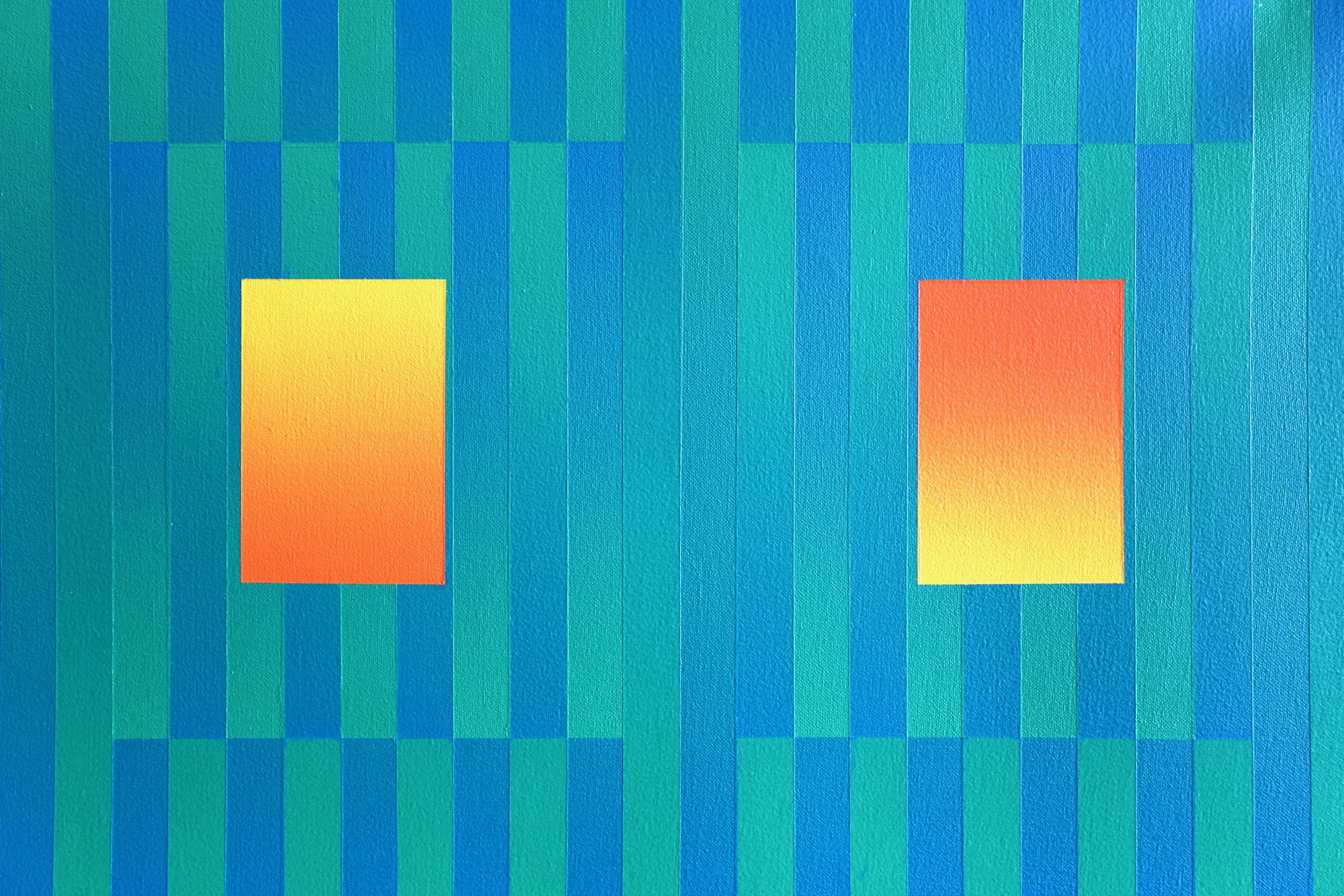 Abstract painting by Francis Tansey. Titled Linear Green, 1986. 

 