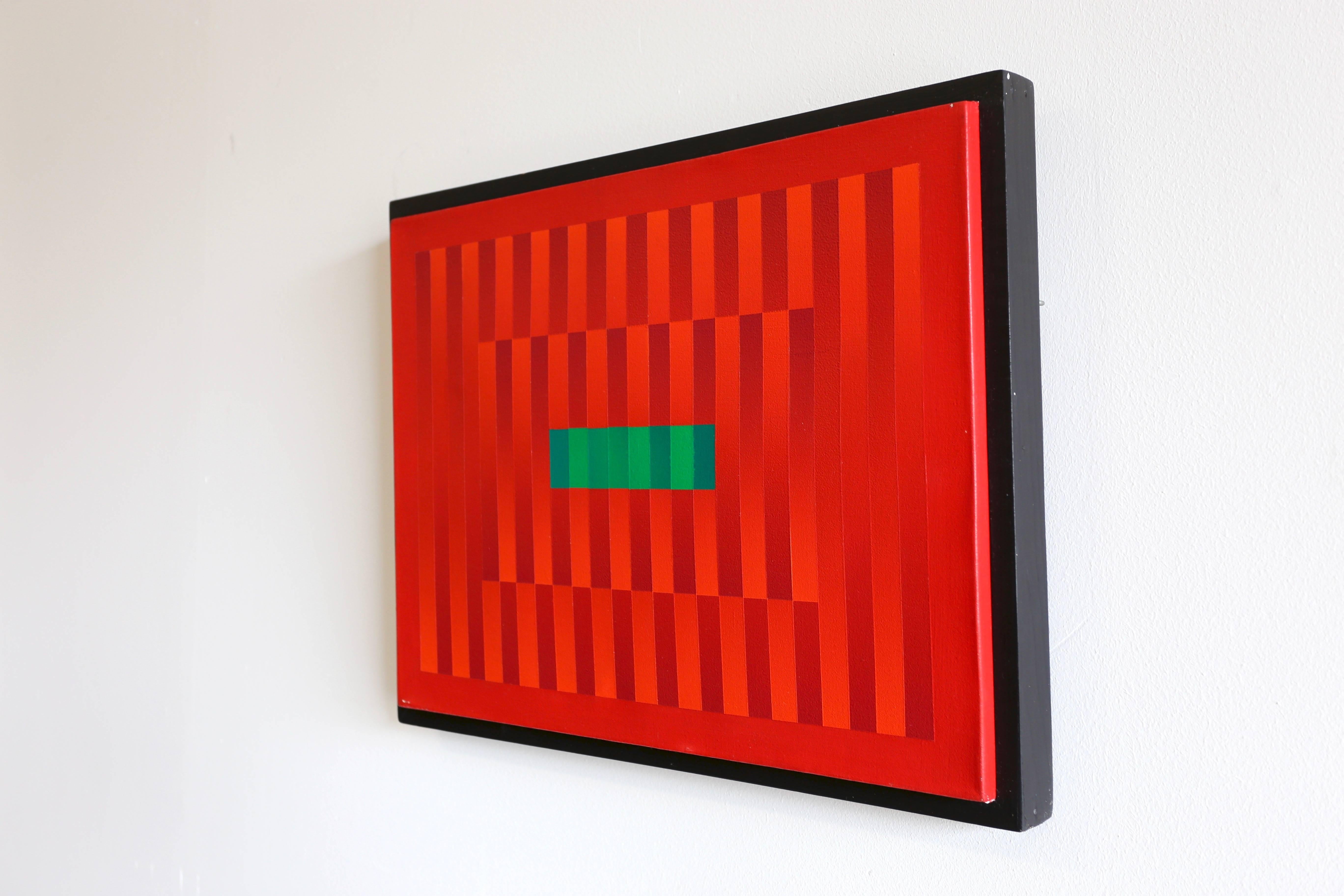Abstract painting by Francis Tansey. Titled Linear Red, 1986.

 