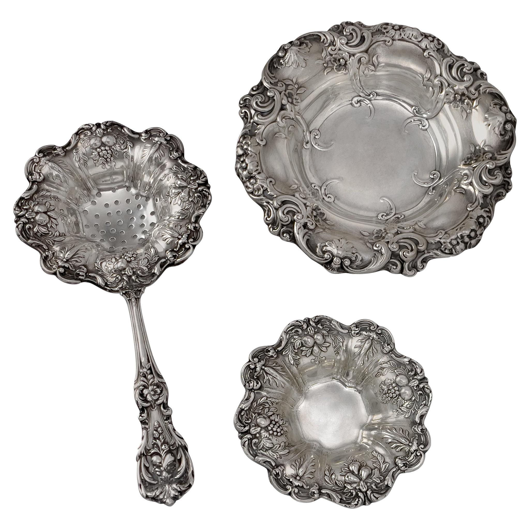 Francis the First Tea Strainer, Francis the First Nut Dish, and Hanover For Sale