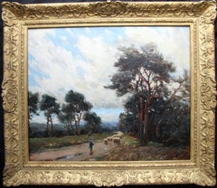 Cornish Flock - British art 20's landscape oil painting female St Ives artist