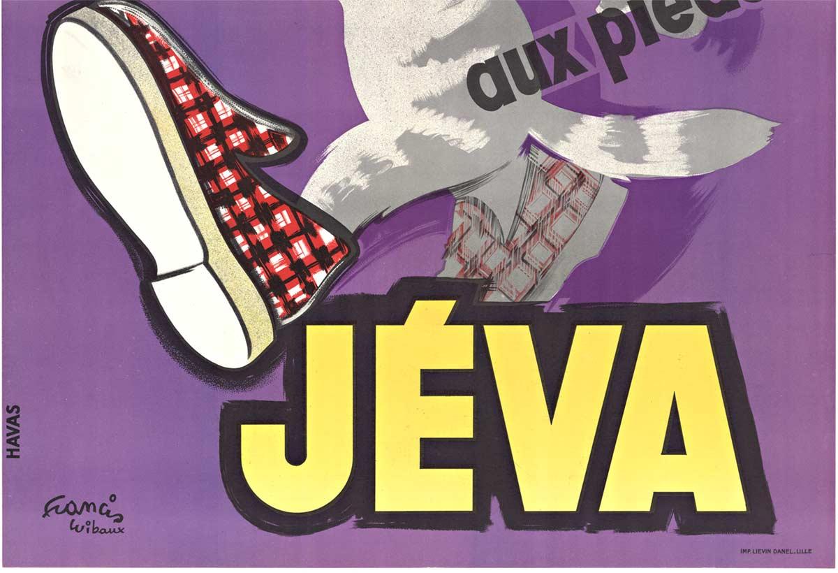 Original Jeva de la tête aux pieds  vom Kopf bis Fuß Vintage Französisches Poster (Amerikanische Moderne), Print, von Francis Wibaux
