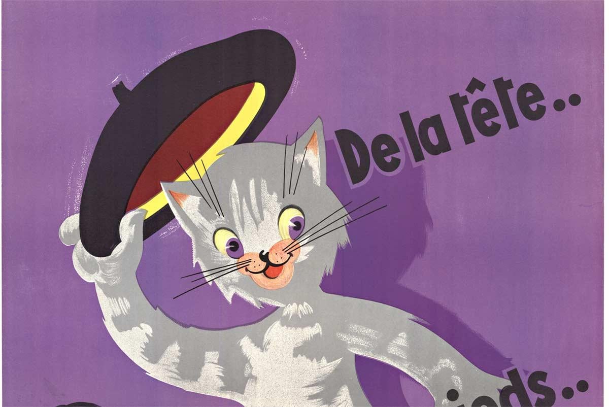Originale Jeva de la tête aux pieds  dalla testa ai piedi poster francese vintage - Animal Print Viola di Francis Wibaux