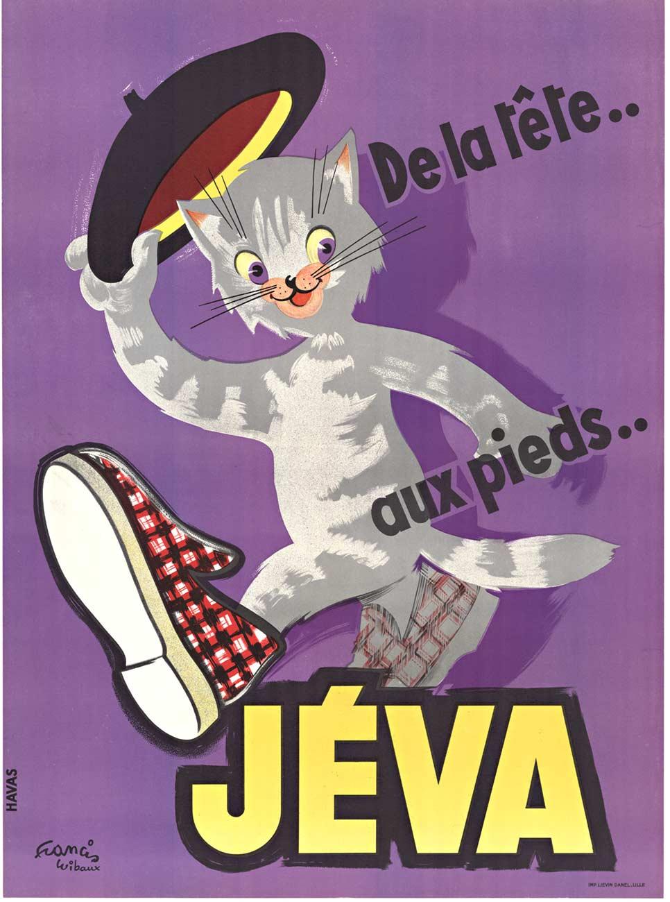 Original Jeva de la tête aux pieds  from head to toe vintage French poster