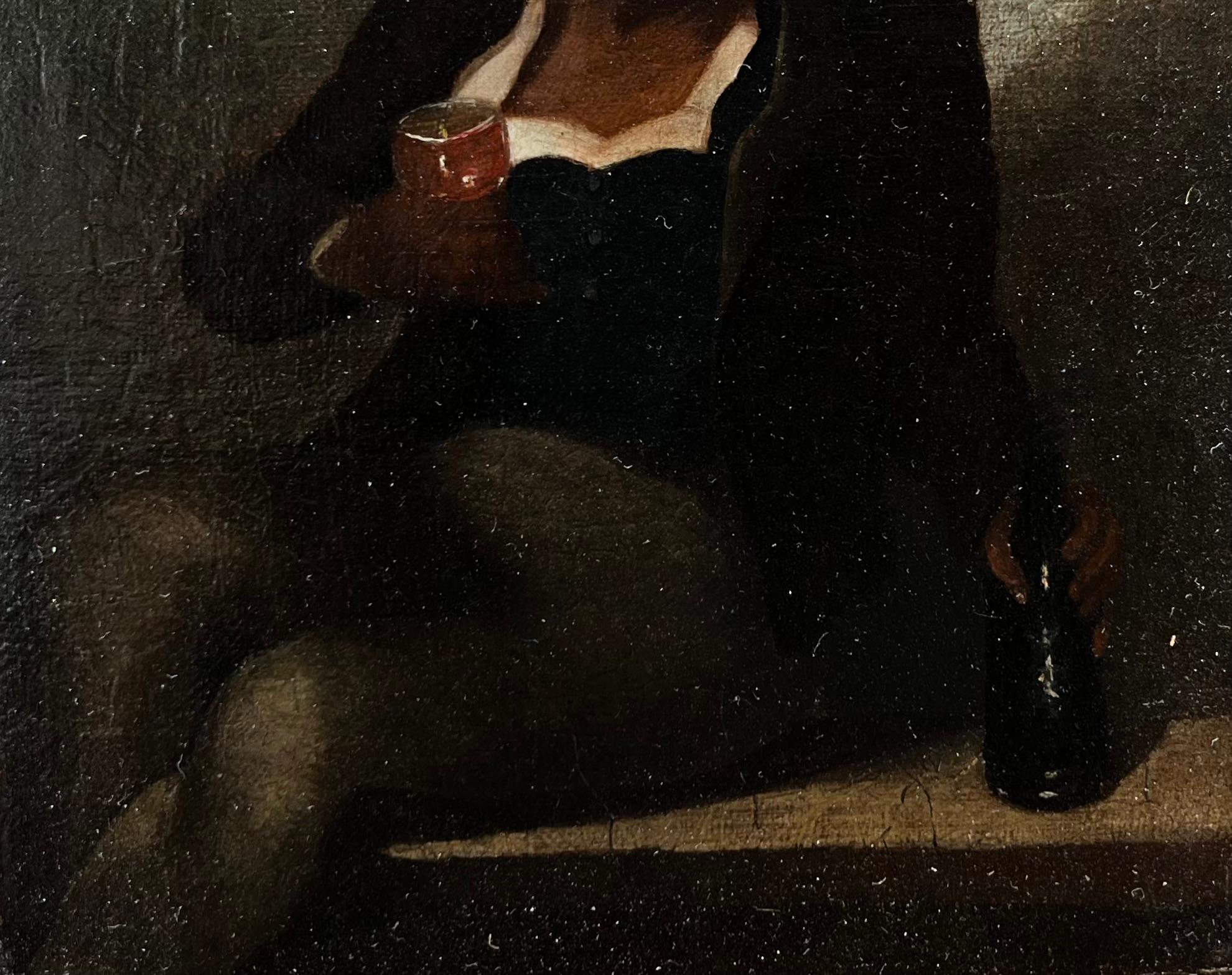Portrait of African American Man Drinking titled 