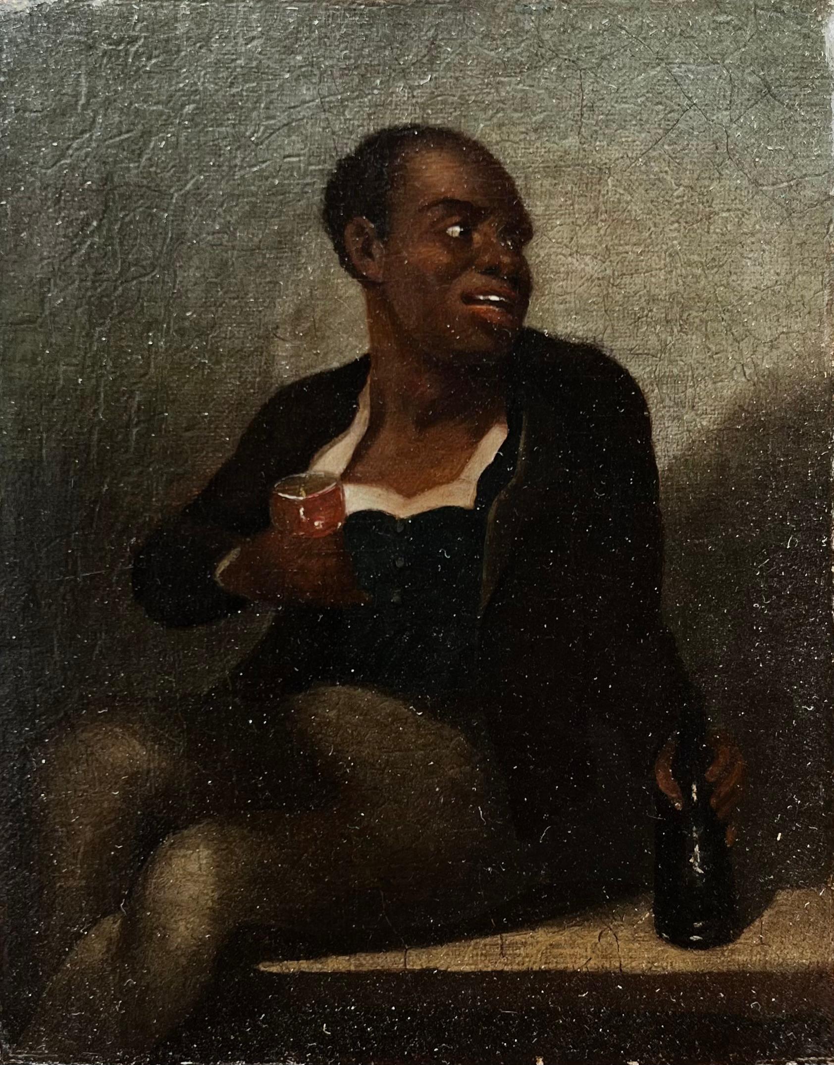 Portrait d'un homme afro-américain en train de boire, intitulé "Evening Revelry".