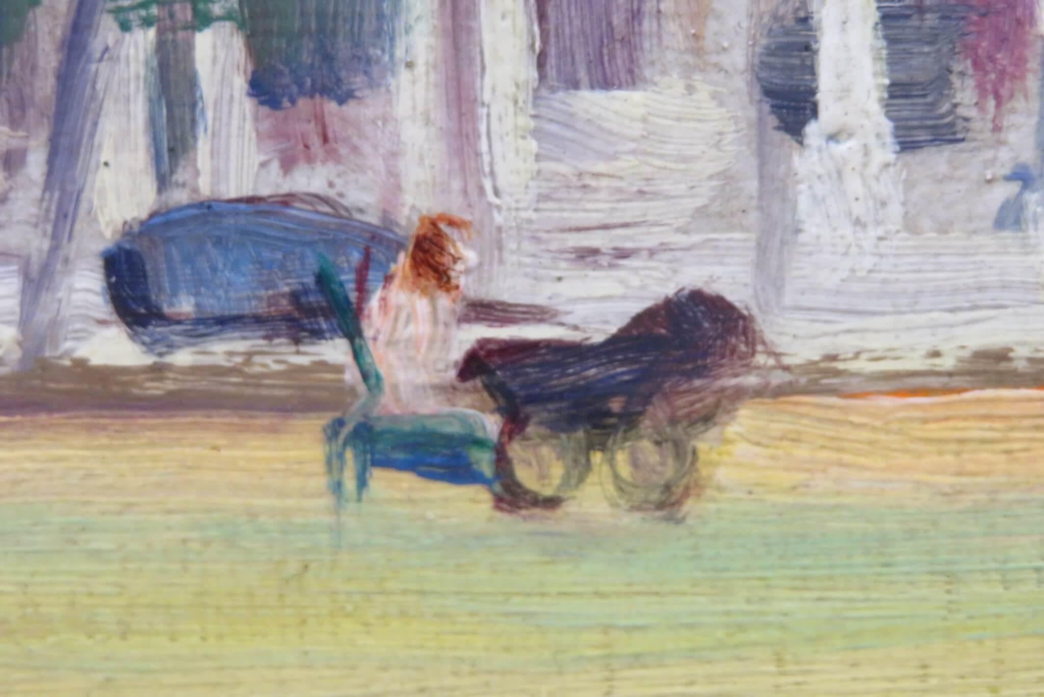 ENGLISCH Mitte 20. Jahrhundert Impressionist Ölgemälde LONDON KENSINGTON GARDENS (Braun), Landscape Painting, von Francis William Helps