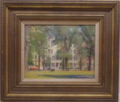 ENGLISCH Mitte 20. Jahrhundert Impressionist Ölgemälde LONDON KENSINGTON GARDENS