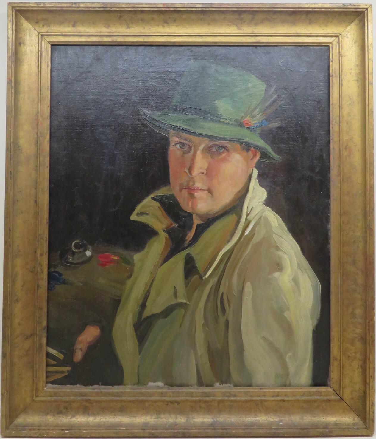 Francis Wynne Thomas (1907-1988) Figurative Painting - FRANCIS WYNNE THOMAS (1907-1989) Mid 20th Century oil painting ARTIST PORTRAIT