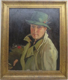 FRANCIS WYNNE THOMAS (1907-1989) Mid 20th Century oil painting ARTIST PORTRAIT