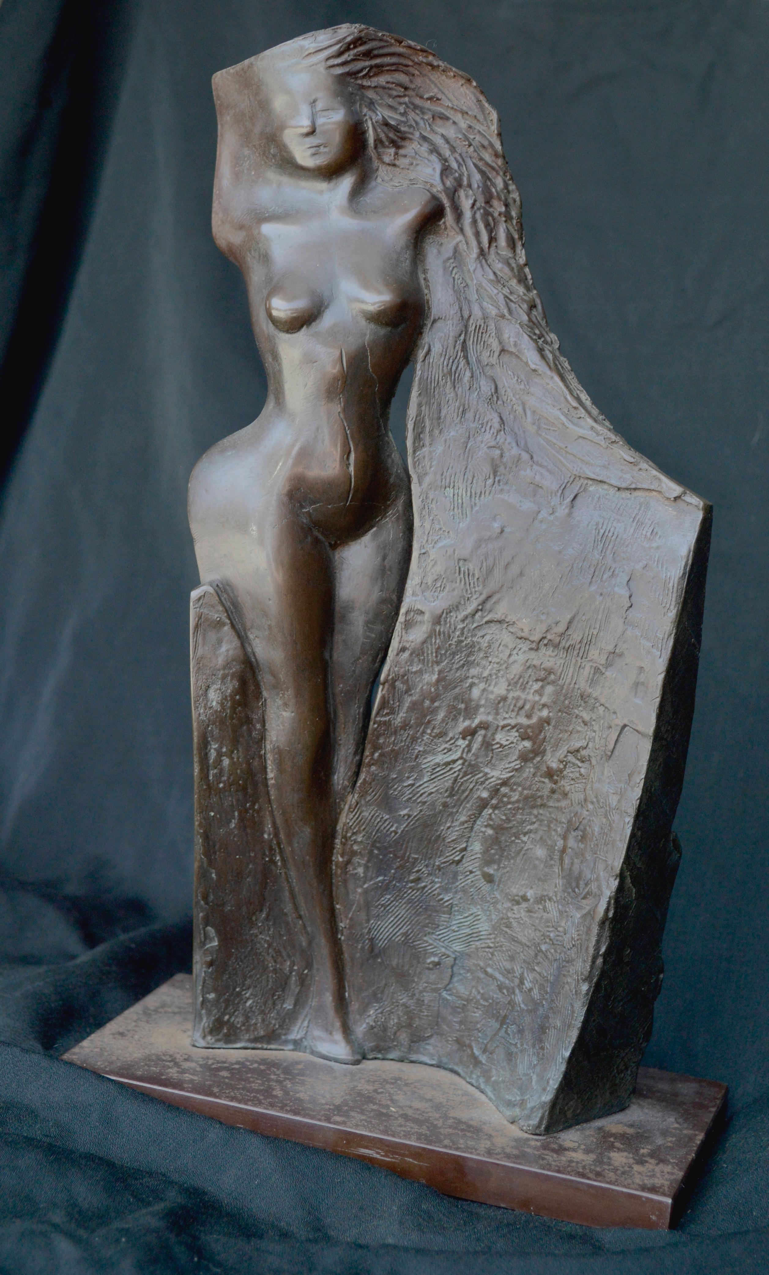 Modernistische Bronzeskulptur einer nackten Frau (Art nouveau), Sculpture, von Francis Xavier Bracken