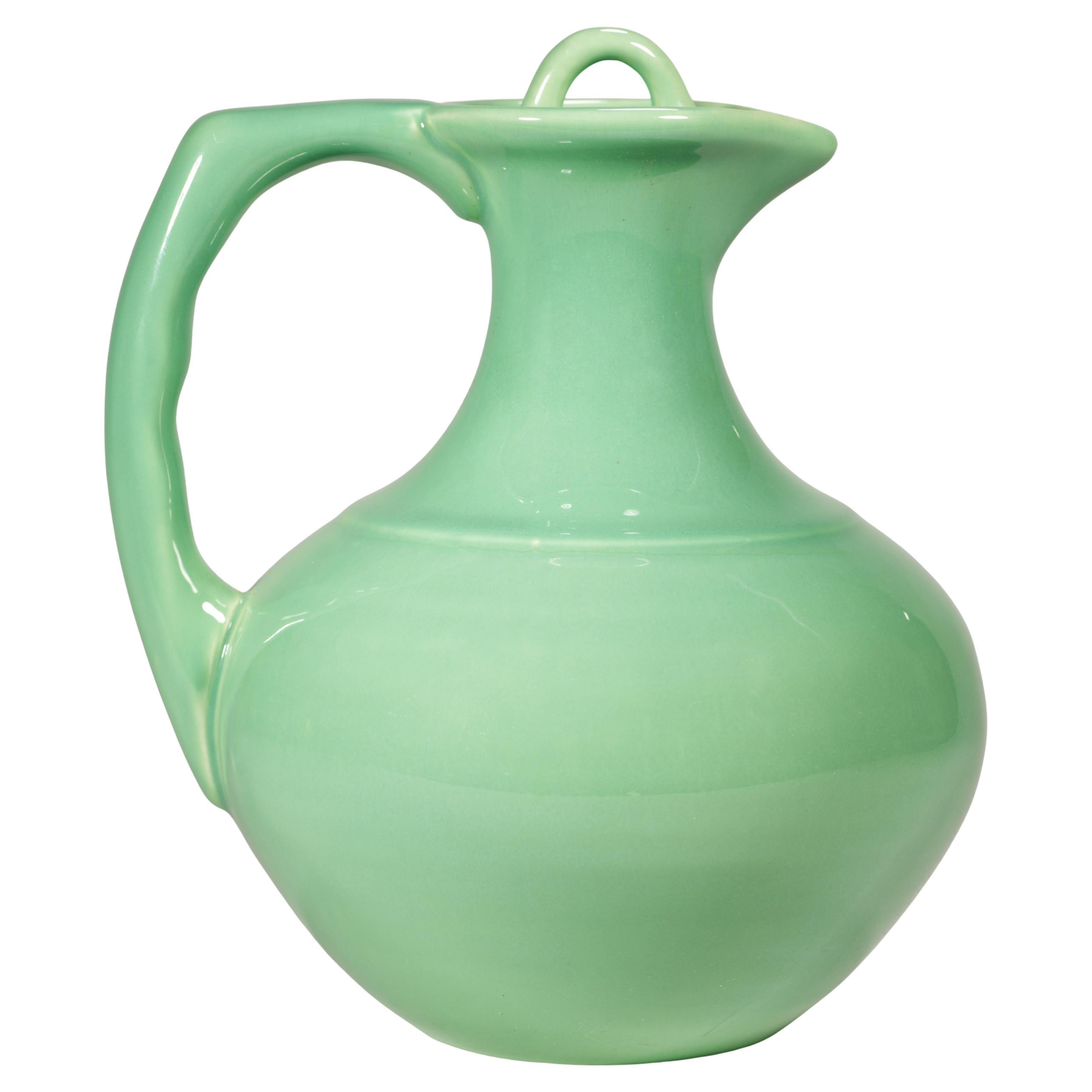 Franciscan by Gladding McBean El Patio Jarra con Tapa, Verde Niebla Marina Años 30 en venta