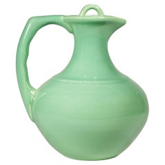 Franciscan by Gladding McBean El Patio Jug Carafe w/ Lid, Sea Mist Green 1930s