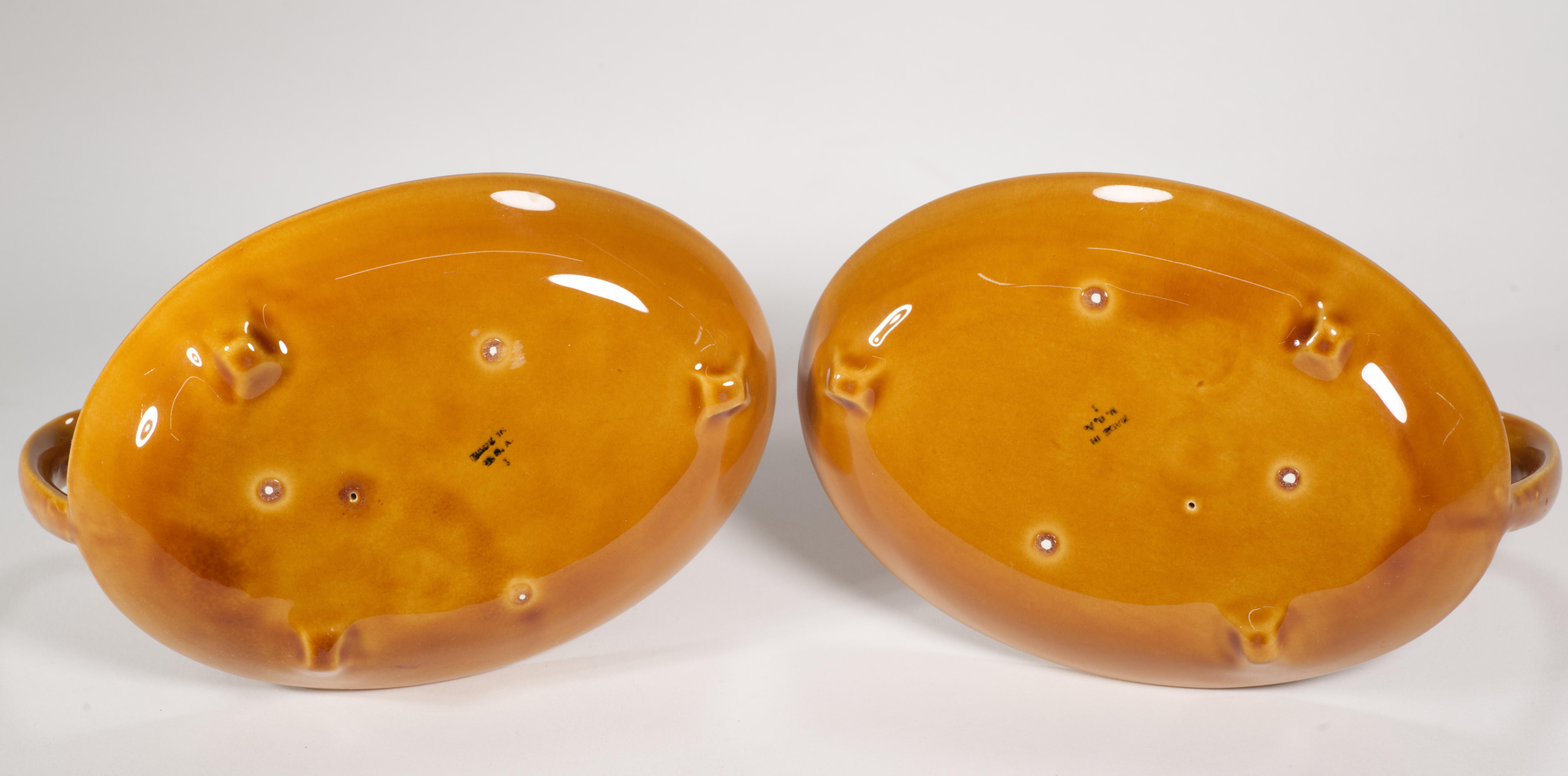 Franciscan by Gladding McBean Pair of Taper Candle Holders 1951-1954 California For Sale 1