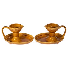 Paire de bougeoirs coniques Franciscan par Gladding McBean, 1951-1954, Californie