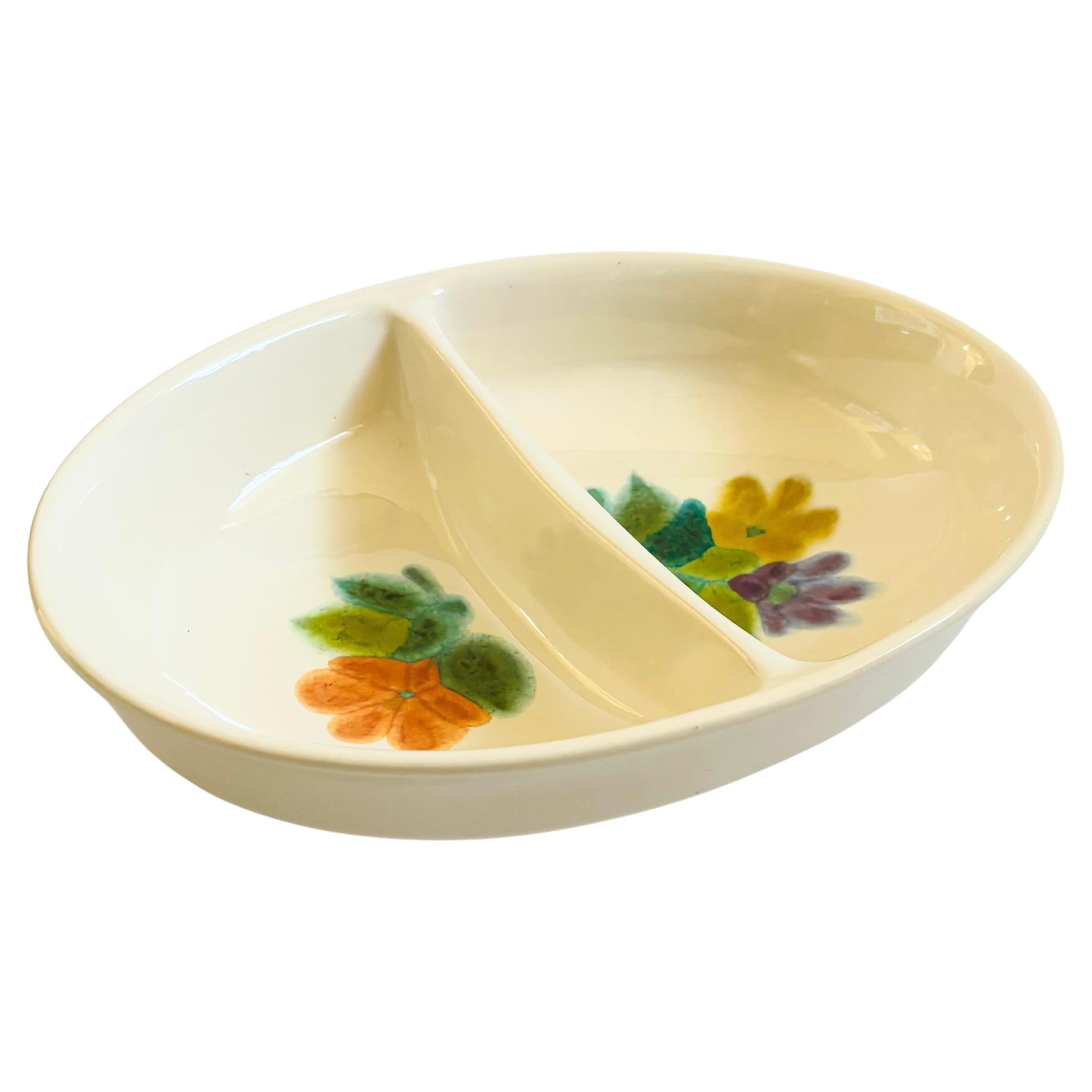 Franciscan Earthenware Divided Oval Serving Bowl For Sale