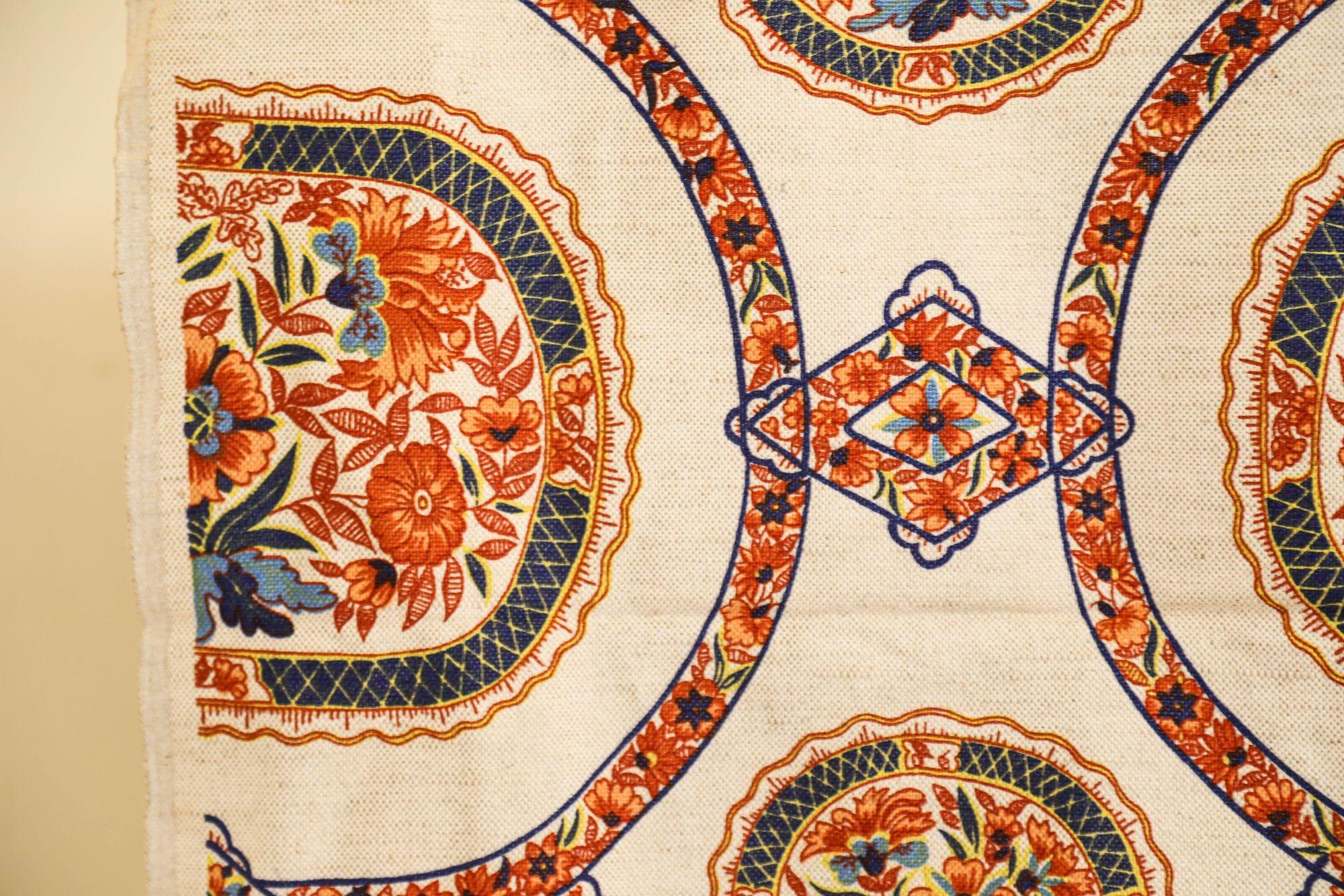 Franciscan Fabrics San Francisco Hand Block Print Textile Fabric 1970s For Sale 4