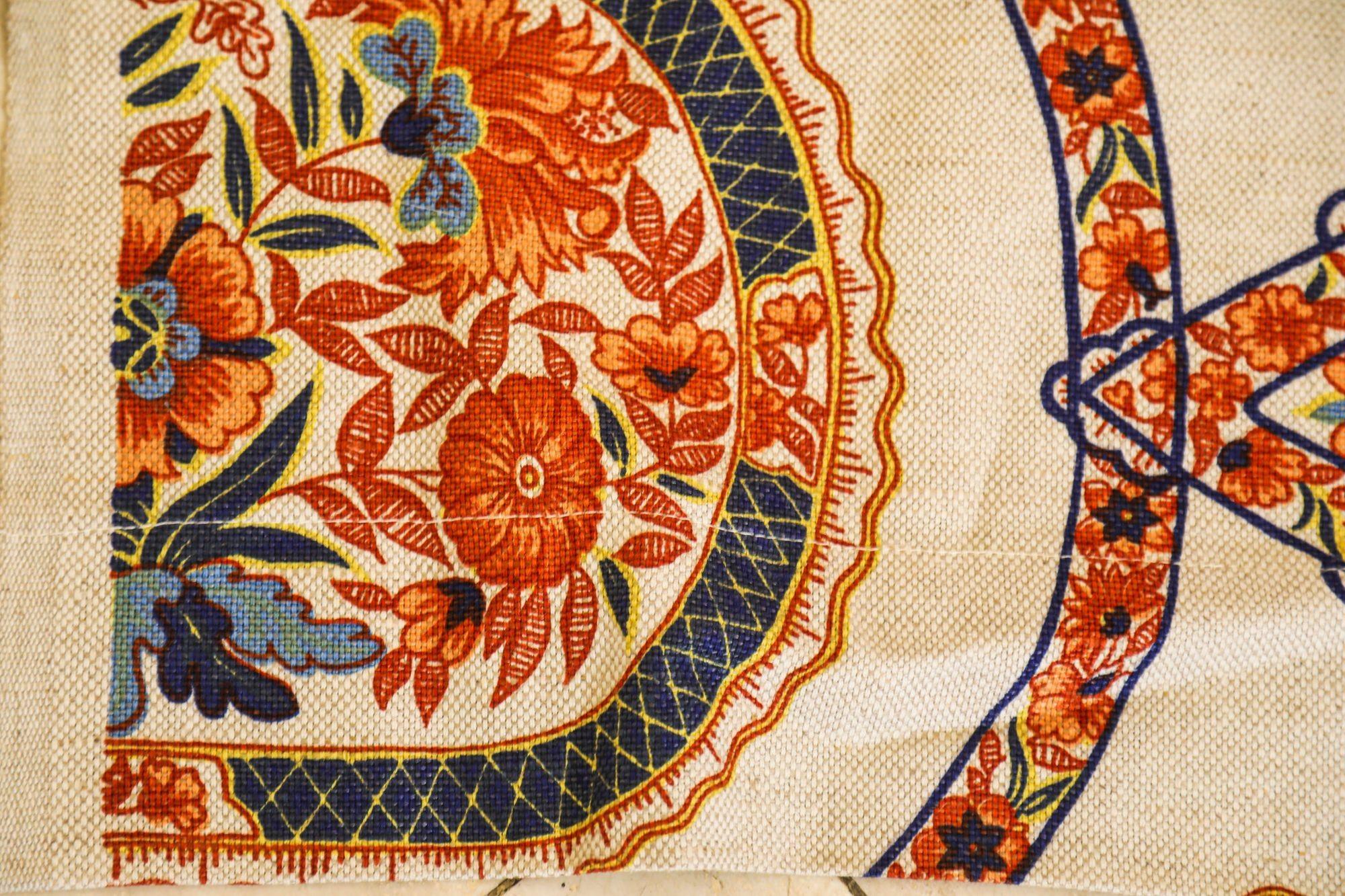 Franciscan Fabrics San Francisco Hand Block Print Textile Fabric 1970s For Sale 1